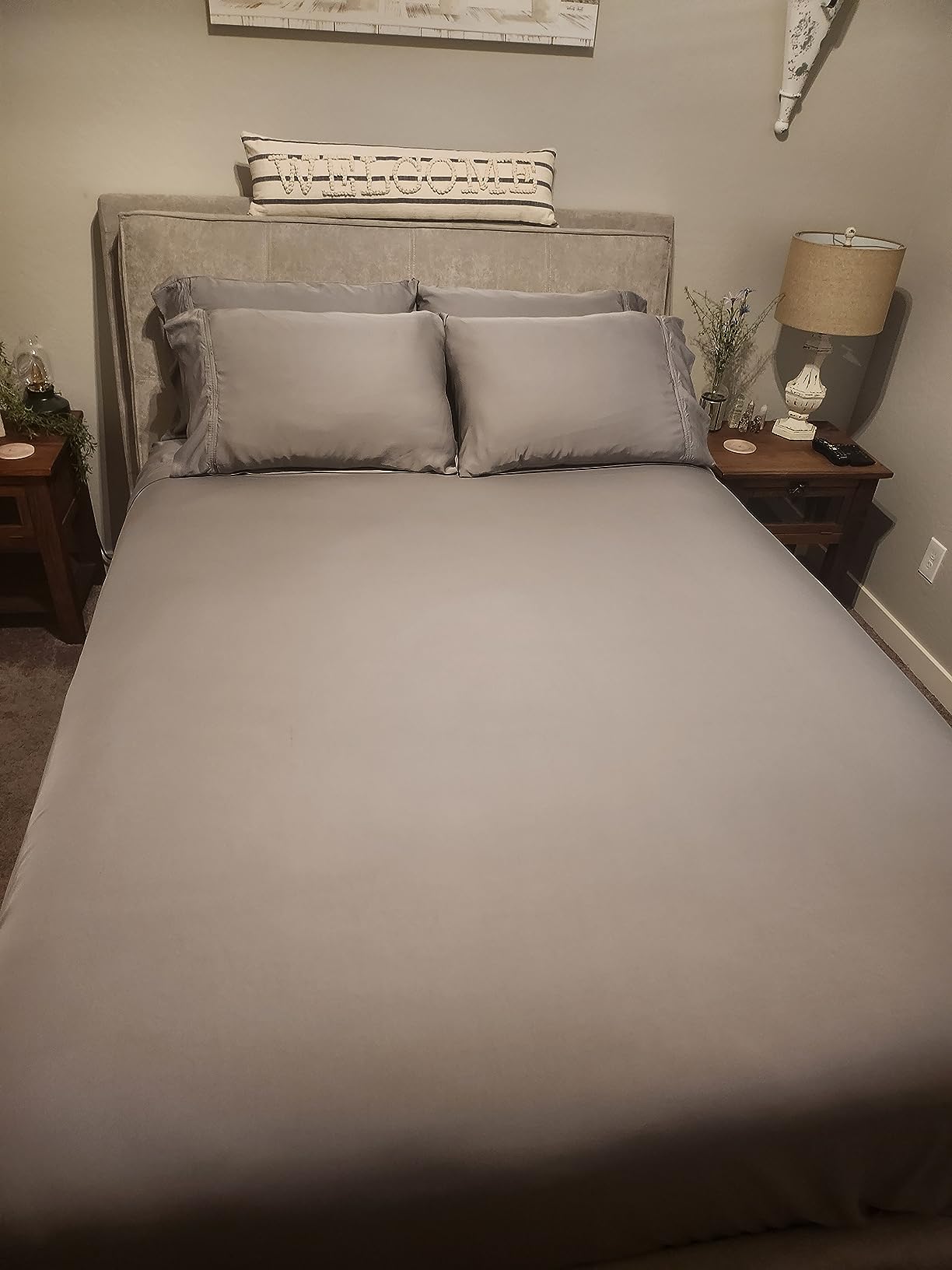 BAMPURE Luxury Series King Sheet Set - 100% Viscose derived from Bamboo Sheets King Size - Super Soft Viscose Bamboo Cooling Sheets for Hot Sleepers -Up to 16'' Deep Pocket King Sheet Set (White) customer photo 1