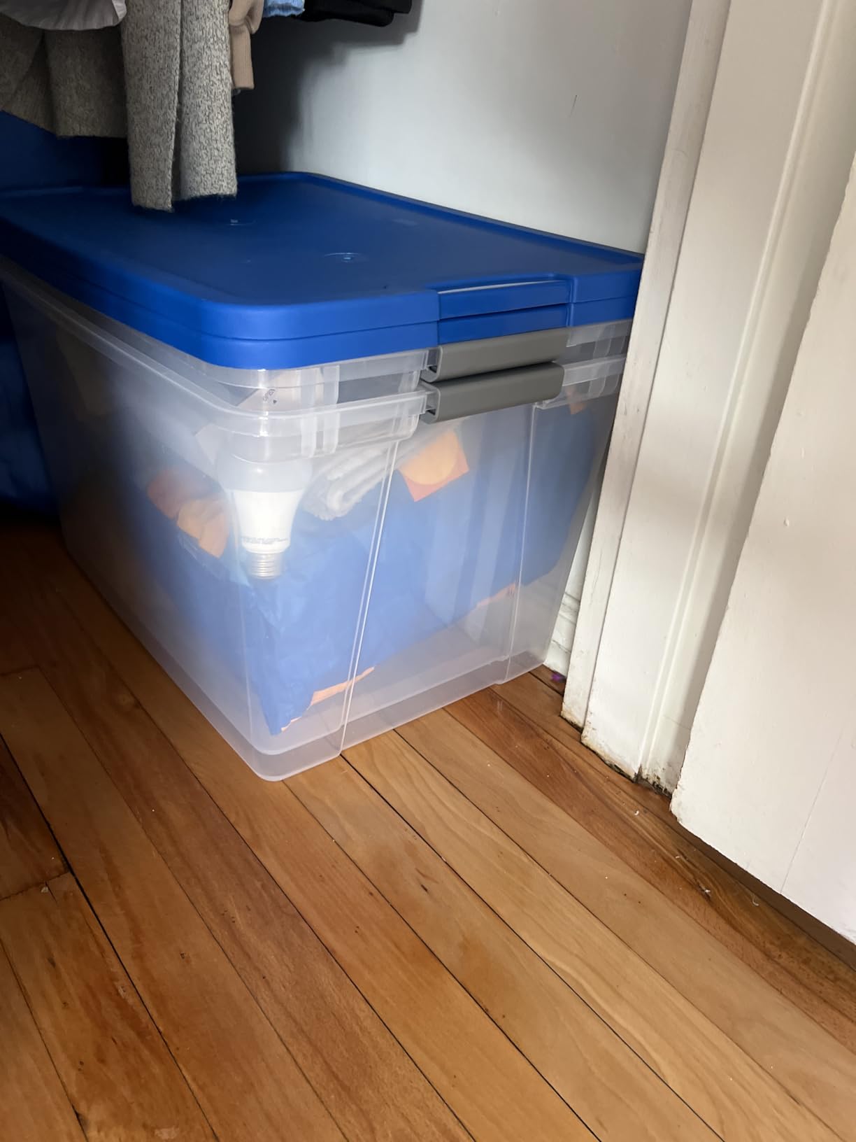 HOMZ 2-Pack Secure Latch, Clear Plastic Storage Organizer Bins, 64 Quart, Gray Lid - Heavy-Duty Container Boxes with Lids for Home, Office, and Garage customer photo 2