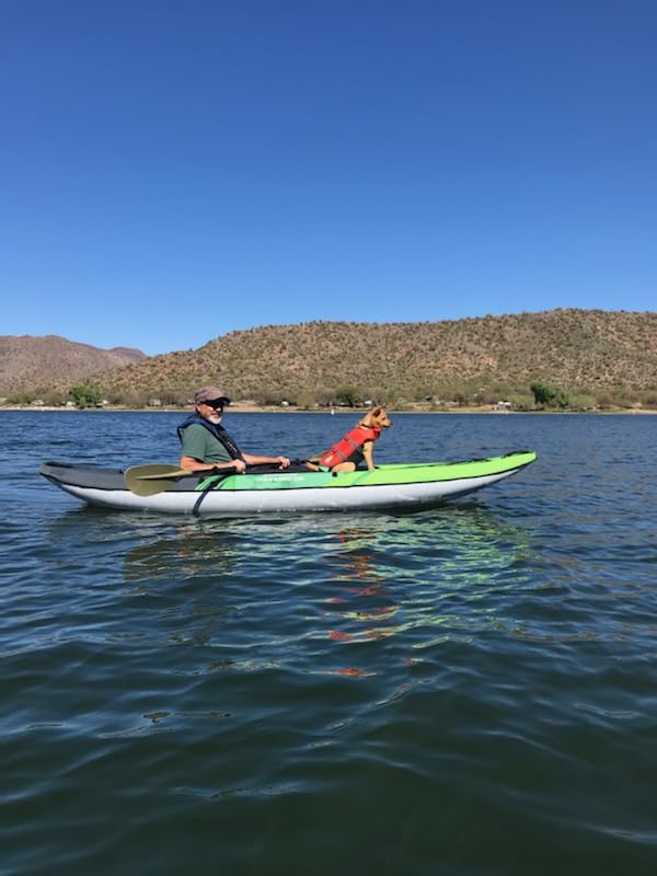 AQUAGLIDE Navarro 110 Convertible Inflatable Kayak with Drop Stitch Floor, Green customer photo 2