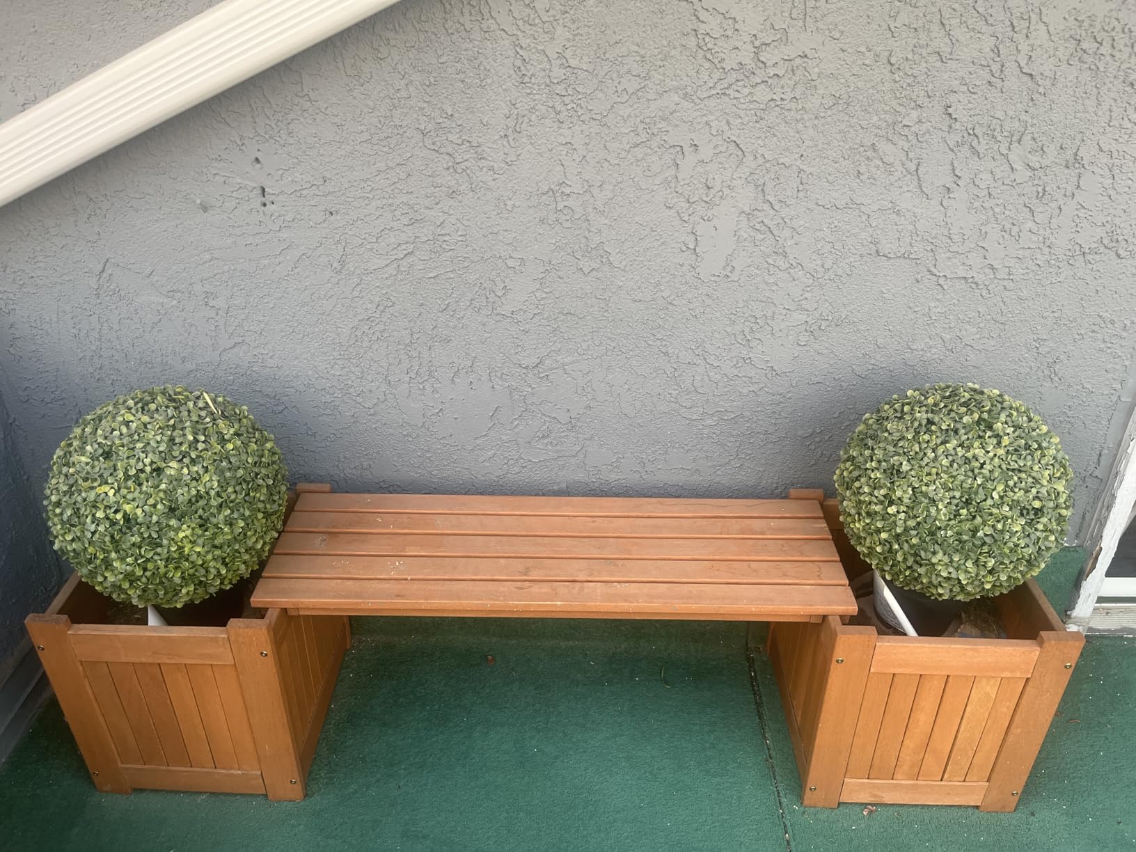 FURINNO FG19455 Tioman Hardwood Outdoor Lifestyle Flowerbox with Bench, Natural customer photo 1