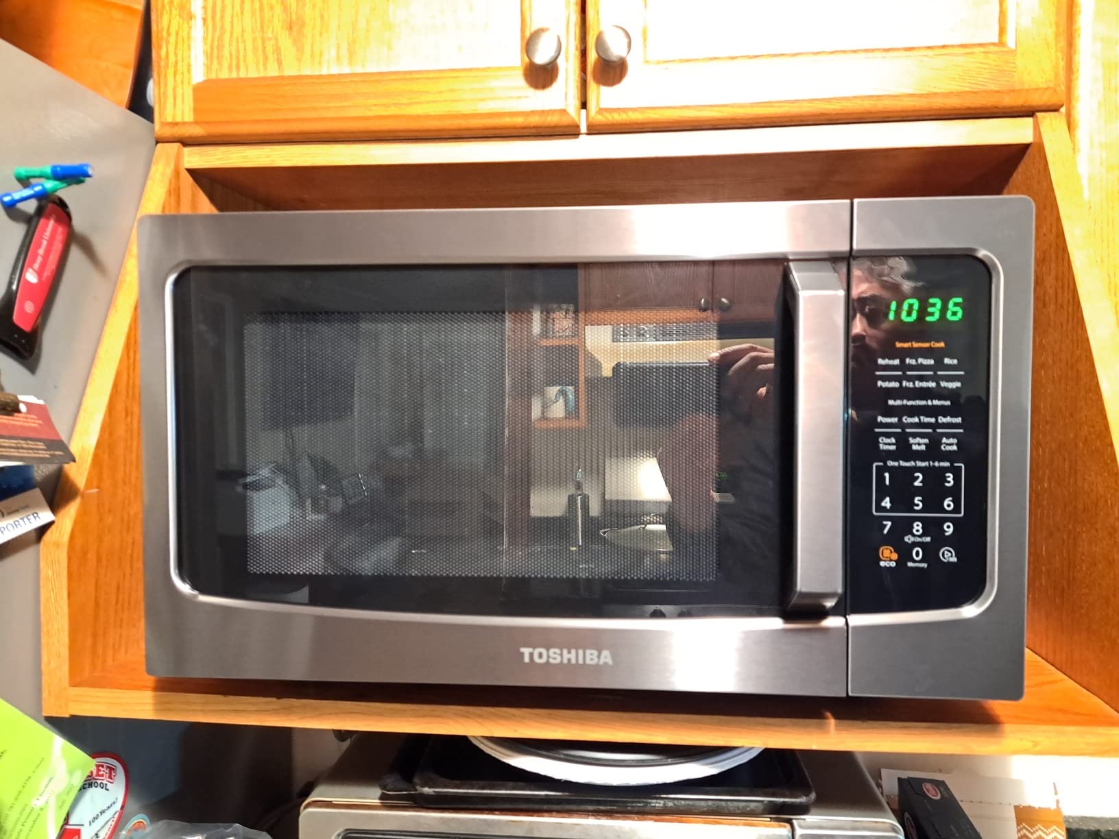 TOSHIBA ML-EM34P(SS) Smart Countertop Microwave, Sensor Reheat, Works With Alexa & Remote Control, Kitchen Essentials, Mute Function & ECO Mode, 1100W, 1.3 Cu Ft, With 12.4