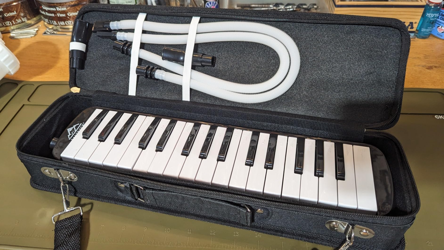 EastRock 37 Key Melodica Instrument Air Piano Keyboard Soprano style Pianica with Mouthpiece Tube Sets and Carrying Bag Black customer photo 1