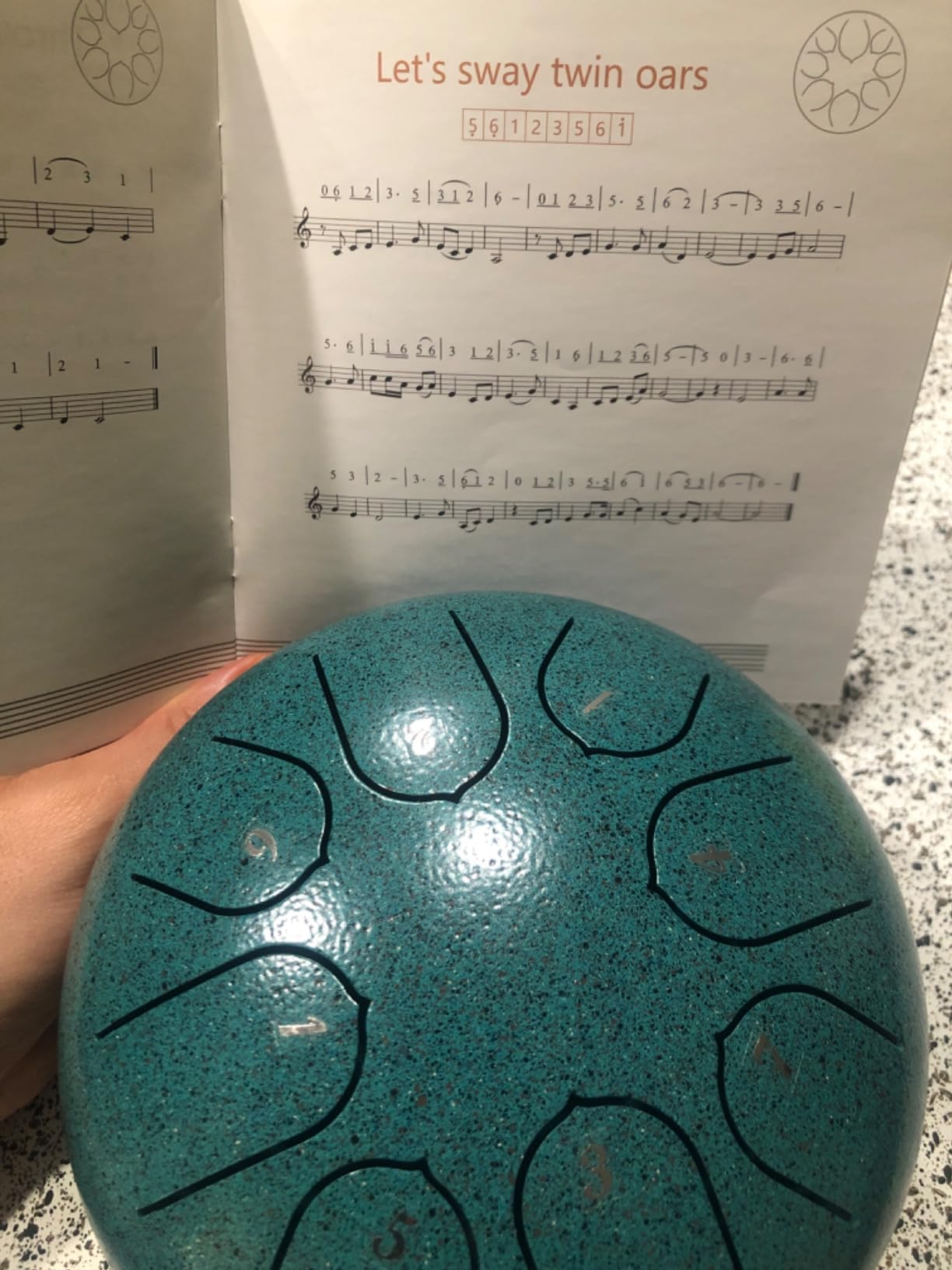 Lronbird Steel Tongue Drum, 6 Inch 8 Notes Percussion Instrument for Musical Education, Meditation, Relaxation, Calming, Music Gifts for Familys Friends Adults Beginners (Malachite) customer photo 1