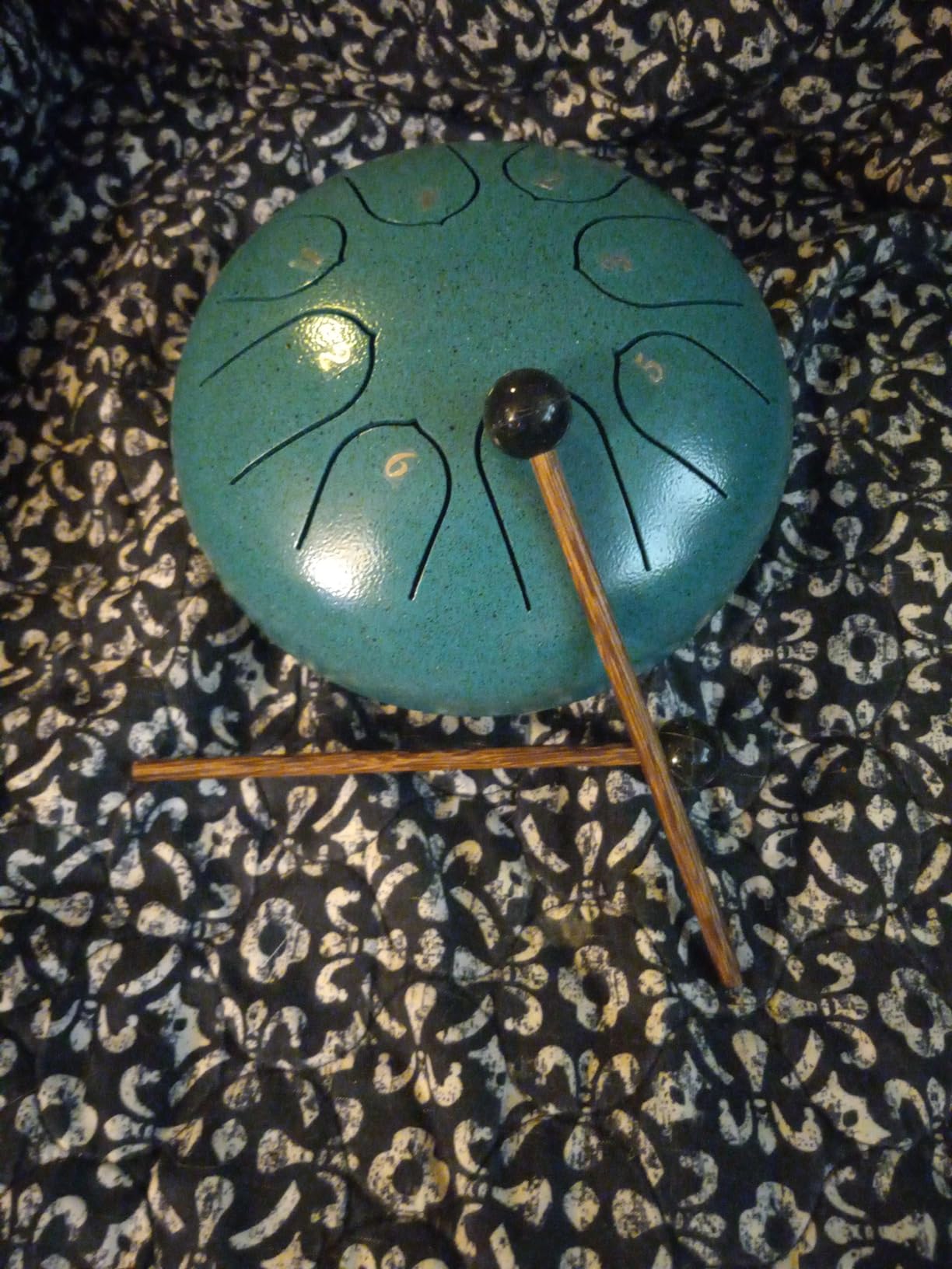 Lronbird Steel Tongue Drum, 6 Inch 8 Notes Percussion Instrument for Musical Education, Meditation, Relaxation, Calming, Music Gifts for Familys Friends Adults Beginners (Malachite) customer photo 2