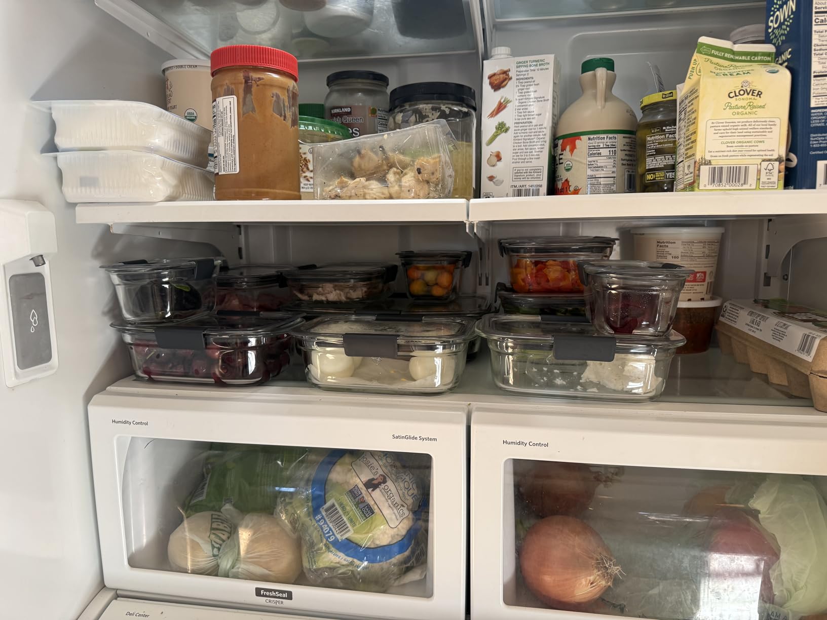 Rubbermaid Brilliance Glass Food Storage Set of 4 Containers (8 Total Pieces) for Lunch Meal Prep and Leftovers Dishwasher and Oven Safe Clear/Grey customer photo 1