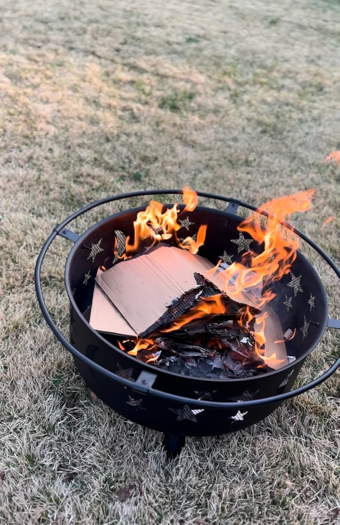 Yaheetech Fire Pit 30in Fire Pits for Outside Wood Burning Outdoor Fireplace with Spark Screen, Poker for Bonfire Patio Backyard Garden Picnic customer photo 2