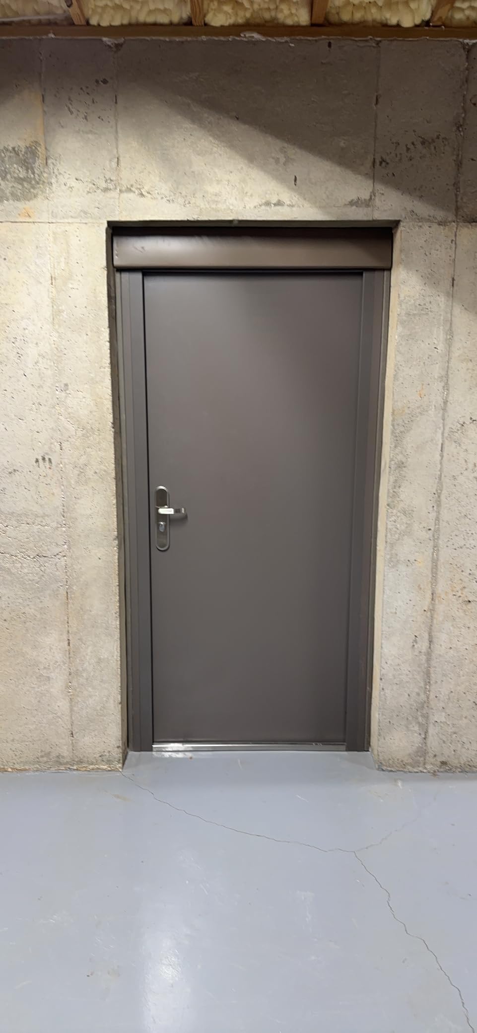 VIZ-PRO Quick Mount Steel Security Door with Frame and Hardware, Gray Right Side-Hinged Outward, 32 11/16