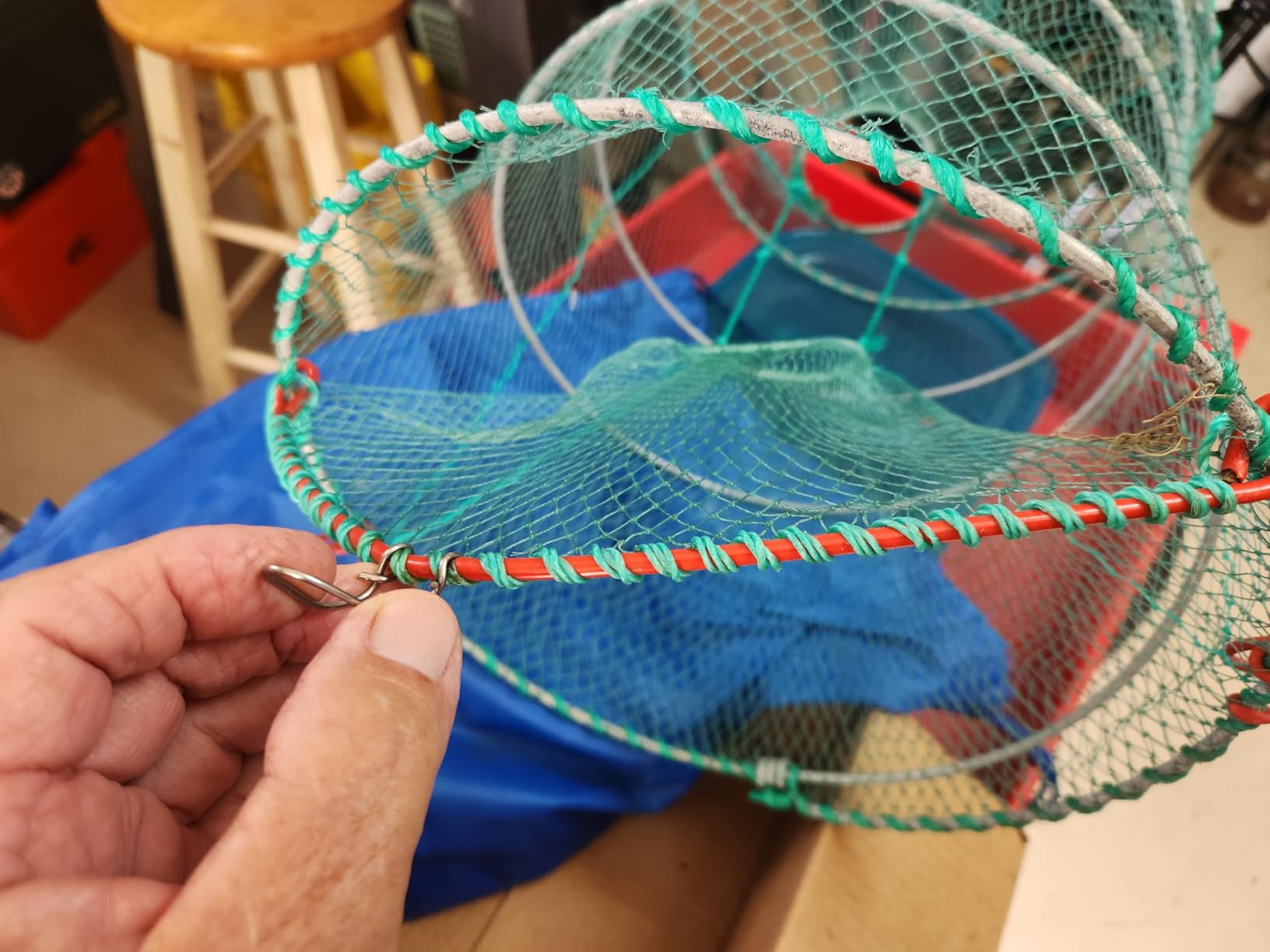 Drasry Foldable Fishing Trap for Bait Shrimp Crawfish Minnow Net Portable Accessories 11.8 x 11.8 x 15.7 (30cm x 40cm) 1/4 in Mesh Collapsible Fish Trap customer photo 1
