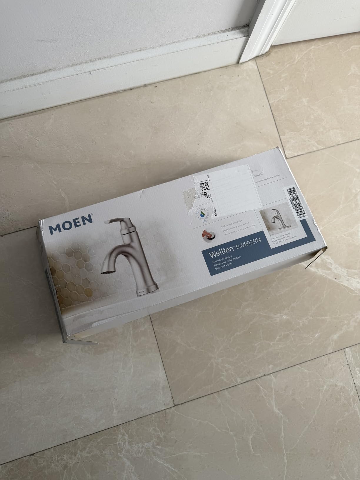 Moen Wellton Spot Resist Brushed Nickel One Hole Single-Handle Bathroom Faucet with Optional Deck Plate and Drain Assembly, 84980SRN customer photo 1