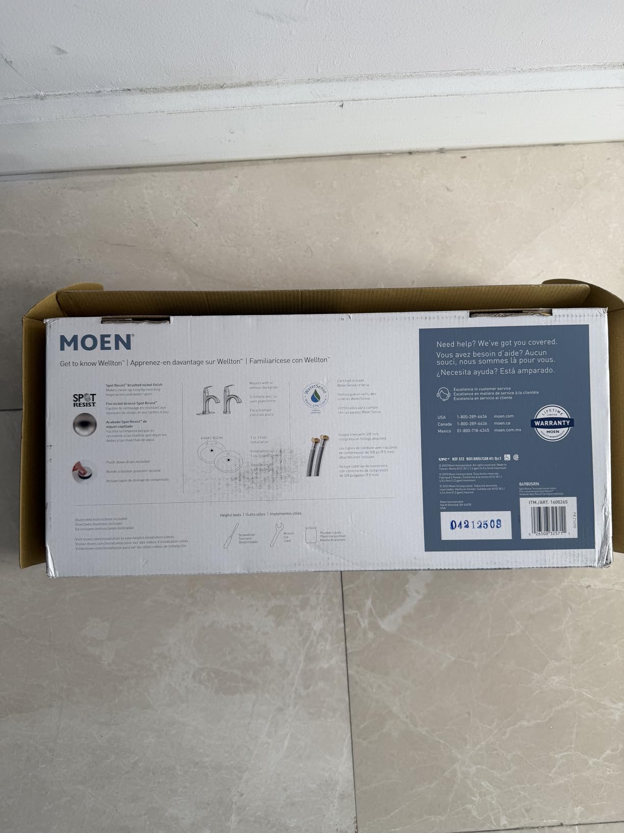 Moen Wellton Spot Resist Brushed Nickel One Hole Single-Handle Bathroom Faucet with Optional Deck Plate and Drain Assembly, 84980SRN customer photo 2