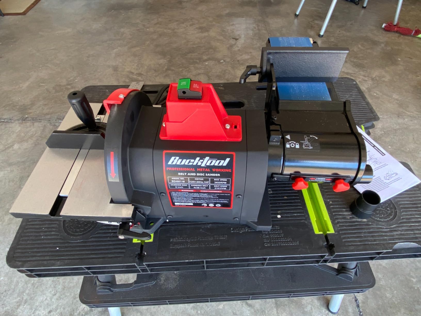 BUCKTOOL Pro 1HP Bench Belt Sander for Metal Working, 4 x 36 in Belt and 8 in Disc Sander with 1HP Direct-drive Motor, Benchtop for Metalworking, BD4801-M customer photo 1