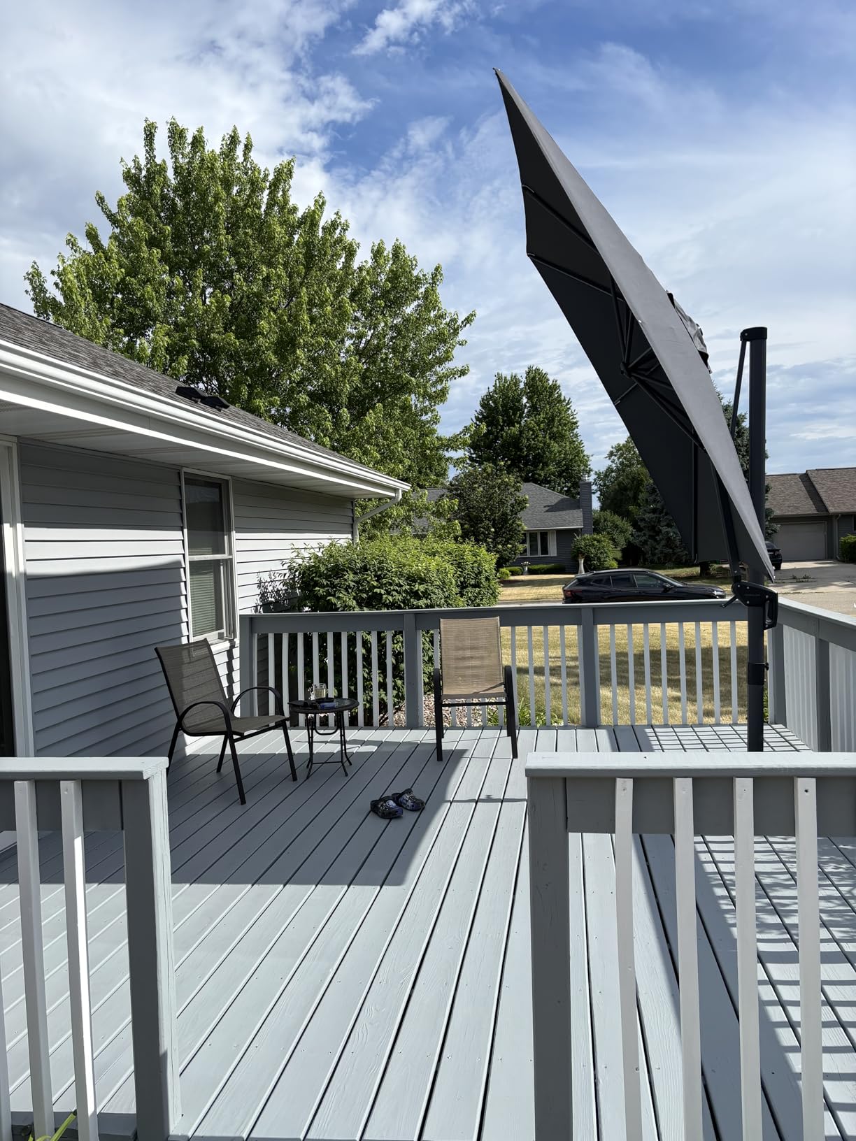 PURPLE LEAF 9' X 11.5' Patio Umbrella Outdoor Cantilever Rectangle Umbrella Aluminum Offset Umbrella with 360-degree Rotation for Garden Deck Pool Patio, Grey customer photo 2