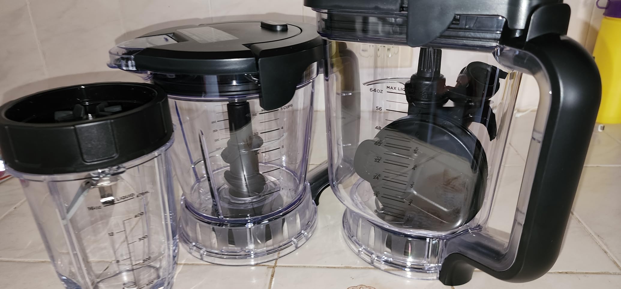 Ninja Compact Kitchen System (AMZ493BRN) | 1200W, 3 Functions for Smoothies, Dough & Frozen Drinks with Auto-IQ | 72-oz.* Blender Pitcher, 40-oz. Processor Bowl & 18-oz. Single-Serve Cup | Grey customer photo 2