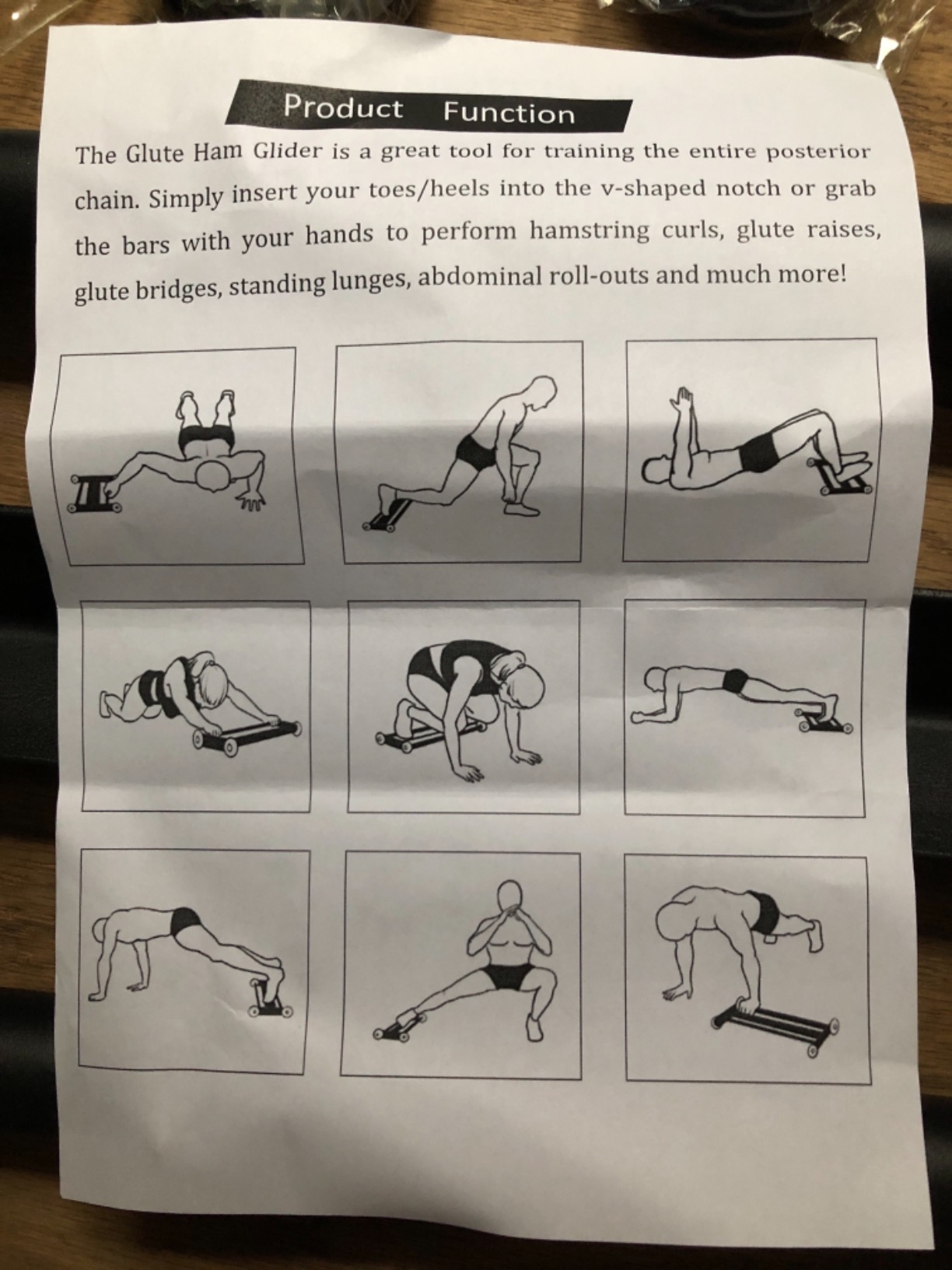 Yes4All Glute Ham Glider, Exercise Wheels for Home Gym Fitness, Glute Hamstring, Booty Building customer photo 1