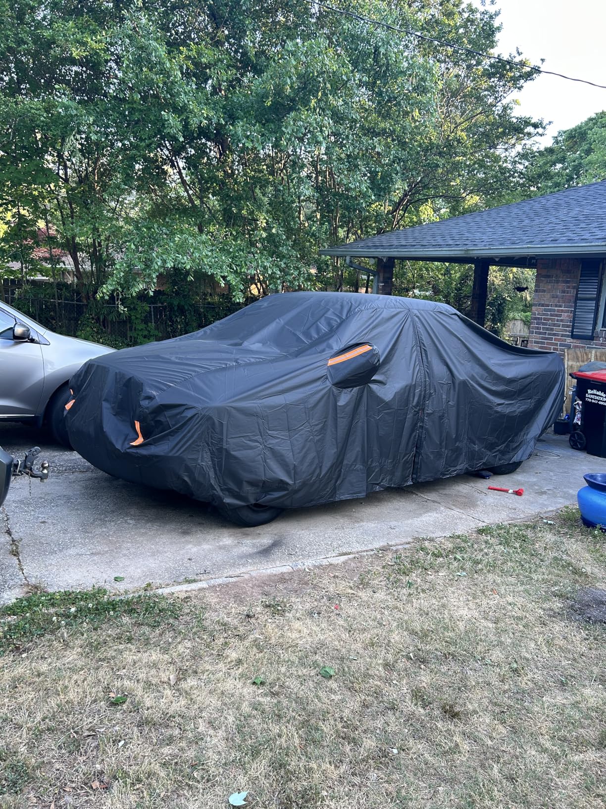NEVERLAND Sedan Car Cover Waterproof Heavy Duty All Weather Protection Snow Anti-UV Windproof Outdoor Full Car Cover Fit for Automobiles BMW/Mercedes-Benz/Honda(for Car Size:183''L x 70''W x 59''H) customer photo 2