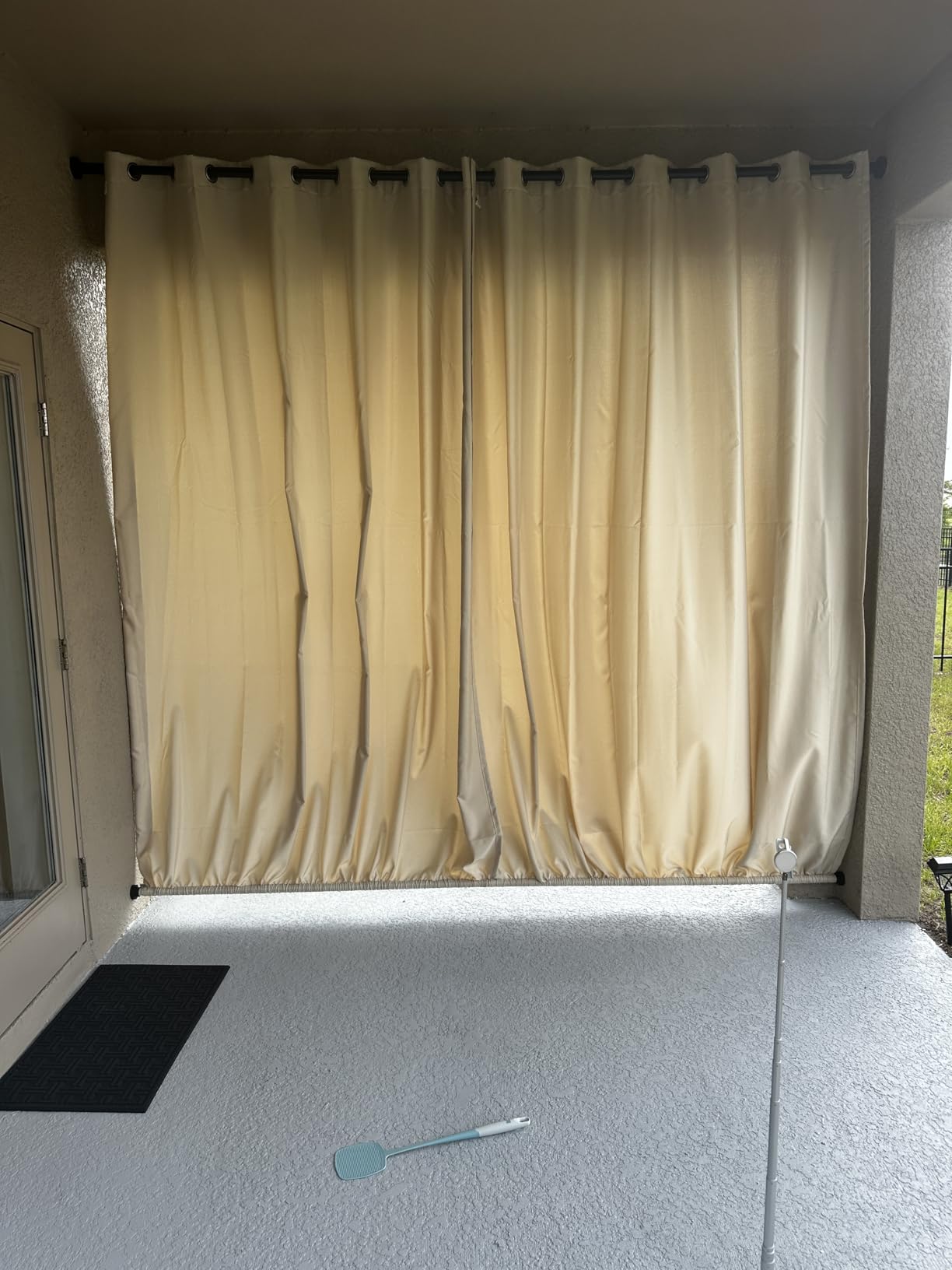 BONZER Waterproof Outdoor Curtains for Patio, Premium Thick Privacy Weatherproof Grommet Outside Curtains for Porch, Pergola, Cabana, 1 Panel, 54W x 84L inch, Cream customer photo 2