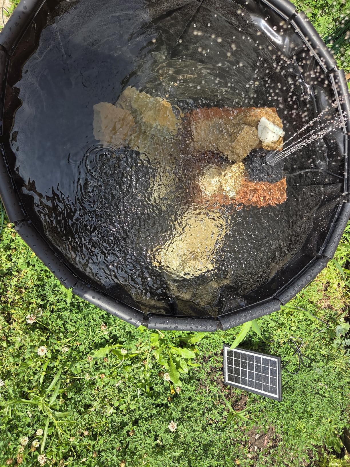 KLEWEE 10 x 13ft Pond Liner, 20 Mil LDPE Heavy Duty Pond Liners, Black Fish Safe Pond Liner for Koi Ponds, Waterfall, Stream, Fountains and Water Gardens customer photo 1