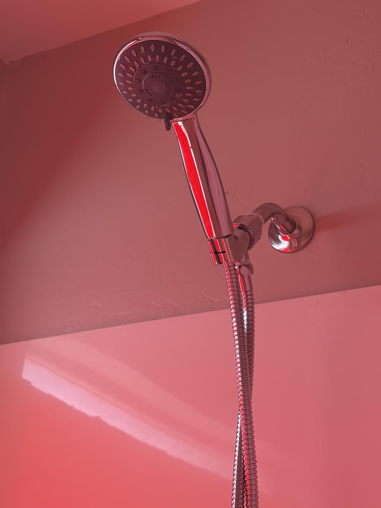 High Pressure Handheld Shower Head Briout 5-Settings Powerful Water Spray Shower Head against Low Pressure Water Flow with Stainless Hose and Adjustable Mount customer photo 2