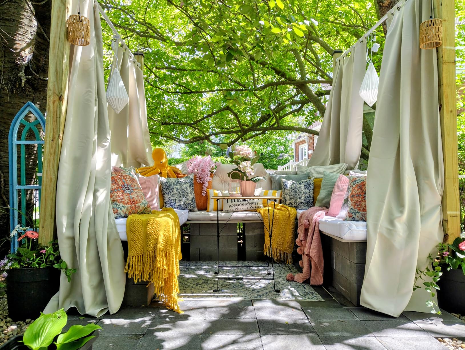 NICETOWN 2 Panels Outdoor Curtains for Patio Waterproof 84