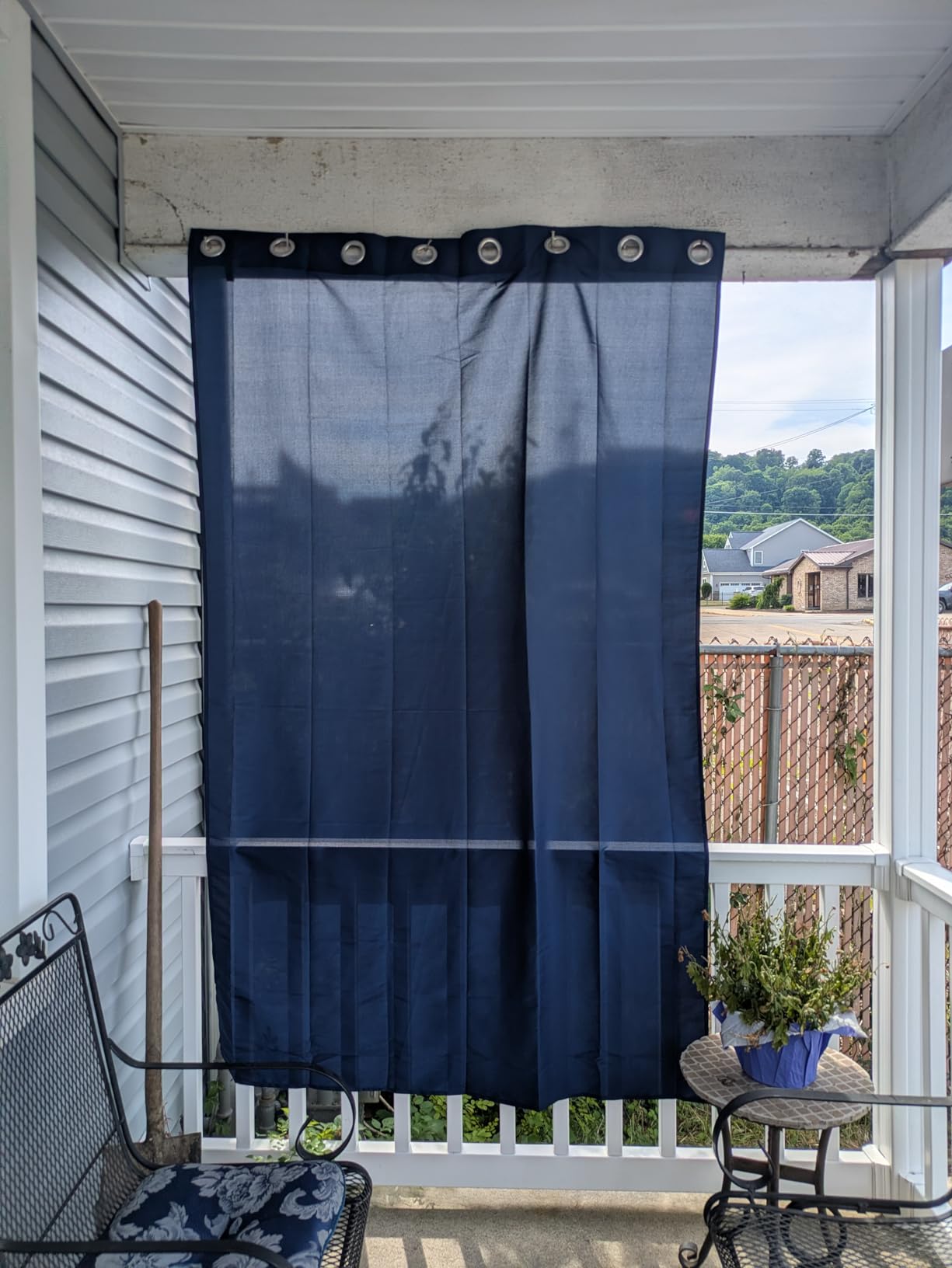 PureFit Outdoor Curtains for Patio Waterproof Weatherproof, UV Resistant Outside Curtains for Gazebo, Front Porch, Pergola, Sun Blocking Privacy Curtain, 52W x 84L inch, 1 Panel, Beige customer photo 1
