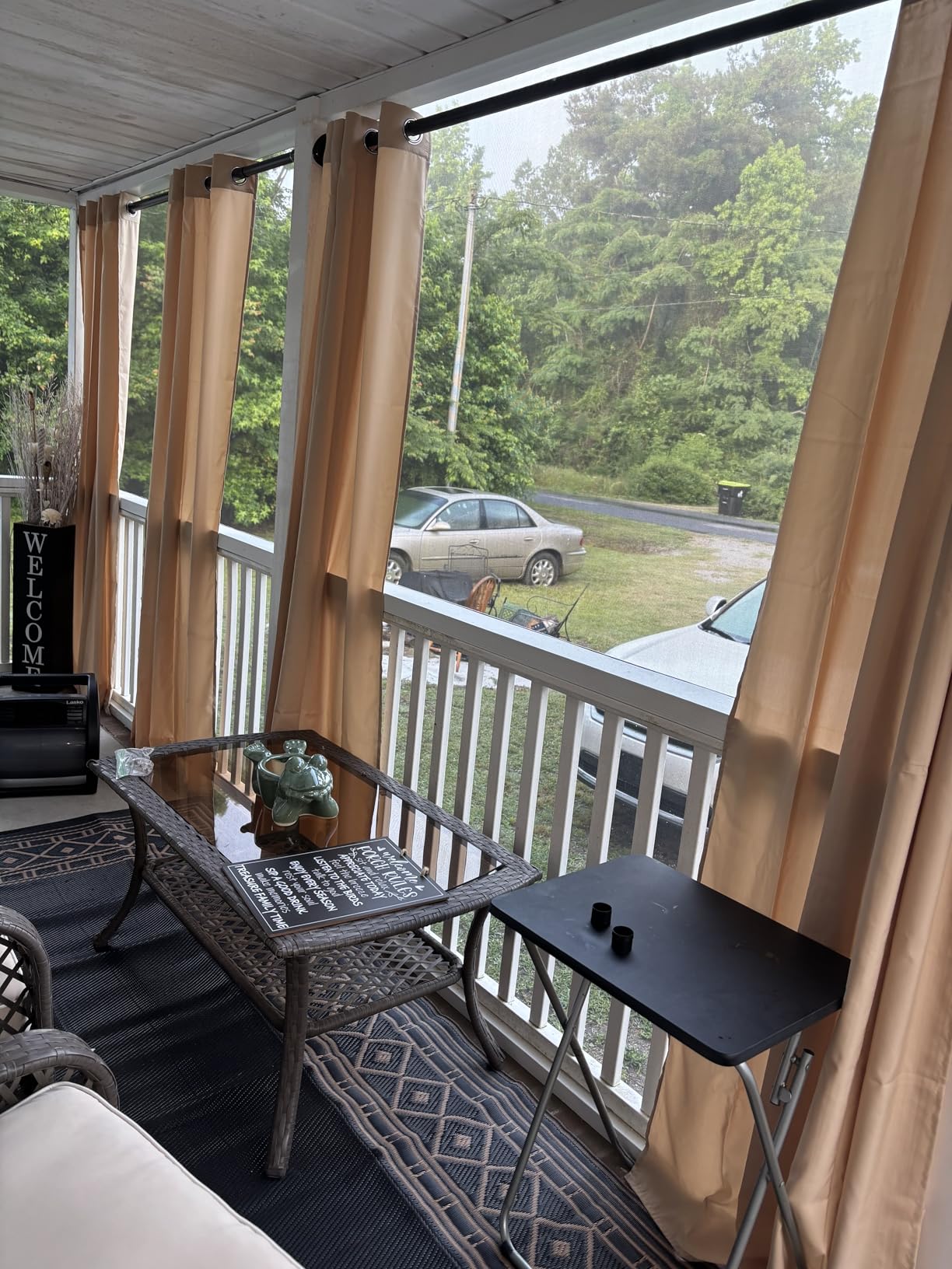 PureFit Outdoor Curtains for Patio Waterproof Weatherproof, UV Resistant Outside Curtains for Gazebo, Front Porch, Pergola, Sun Blocking Privacy Curtain, 52W x 84L inch, 1 Panel, Beige customer photo 2