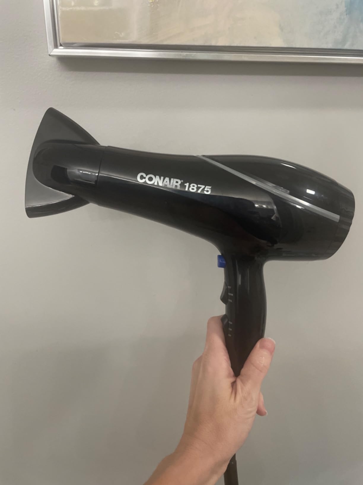 Conair Crystal Infused Ceramic Hair Dryer | Fast Drying Crystal Infused Ceramic Technology for Fine, Medium, Thick, and Curly Hair, Black customer photo 2