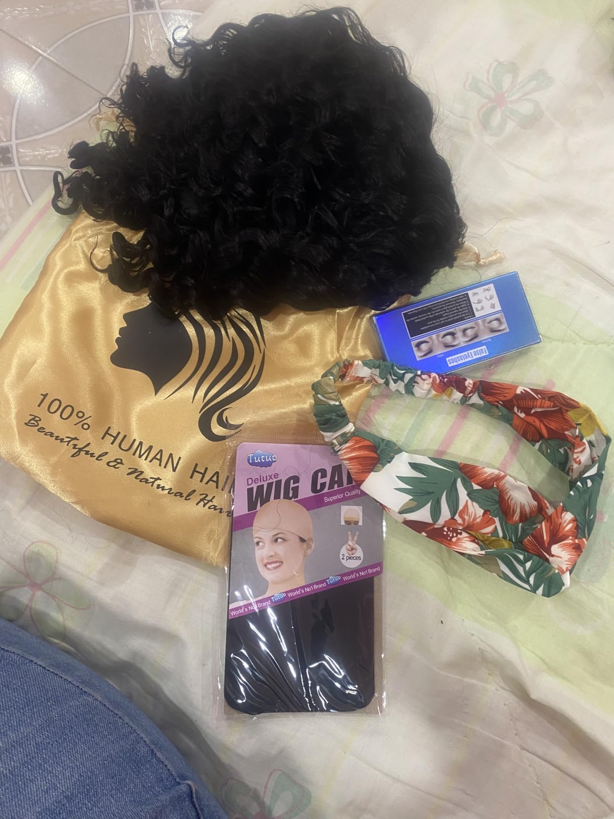 Aiterina Headband Wig Deep Wave 12 Inch Human Hair Headband Wig Curly hair Glueless Human Hair Wigs Machine Made No Lace deep Curly Headband Wigs Natural color customer photo 2