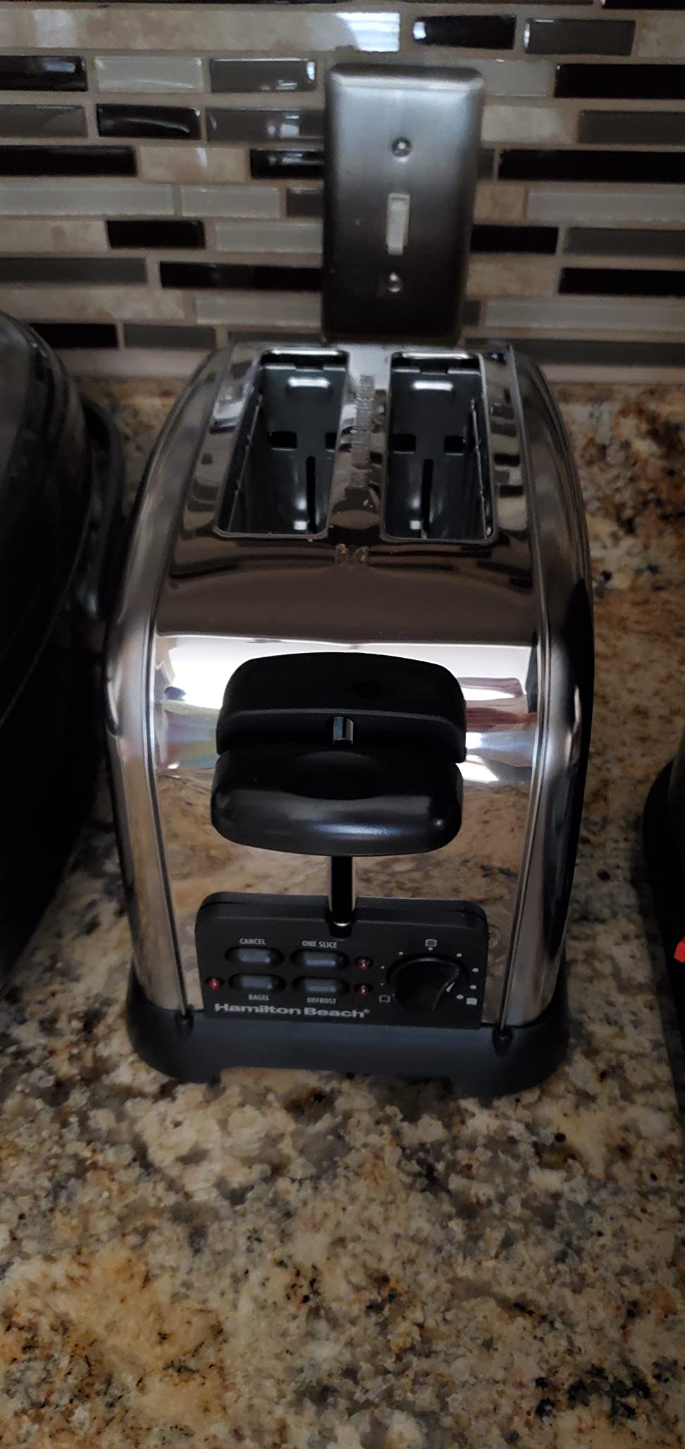 Hamilton Beach Retro Toaster with Wide Slots, Sure-Toast Technology, Bagel & Defrost Settings, Auto Boost to Lift Smaller Breads, 2 Slice, Polished Stainless Steel (22782) customer photo 2