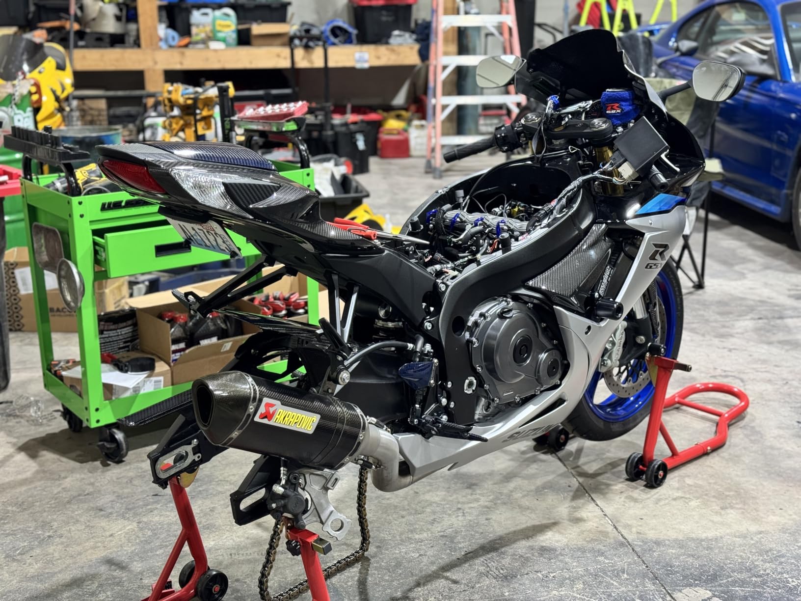 Jack Boss Motorcycle Stand Rear Combo Wheel Lift Stands, 500Lbs Capacity,Swingarm Spool Paddock Stands for Sport Bike,Fit for Yamaha, for Honda, Suitable for Kawasaki customer photo 1