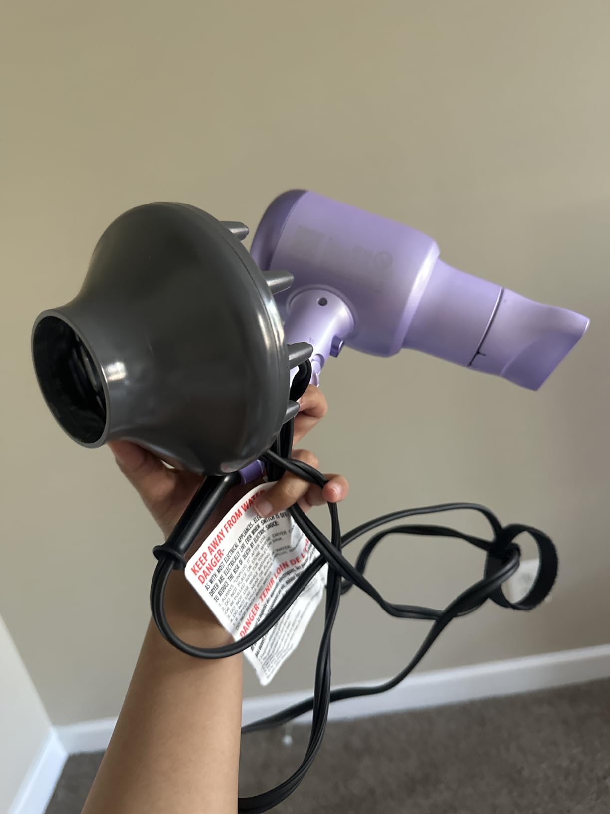 Wavytalk Hair Dryer, Blown Away Ionic Hair Dryer for Curly Hair with Diffuser, 1875W Fast Drying Blow Dryer with Ceramic Technology, 3 Attachments for All Hair Types, Light and Quiet, Rose Gold customer photo 2