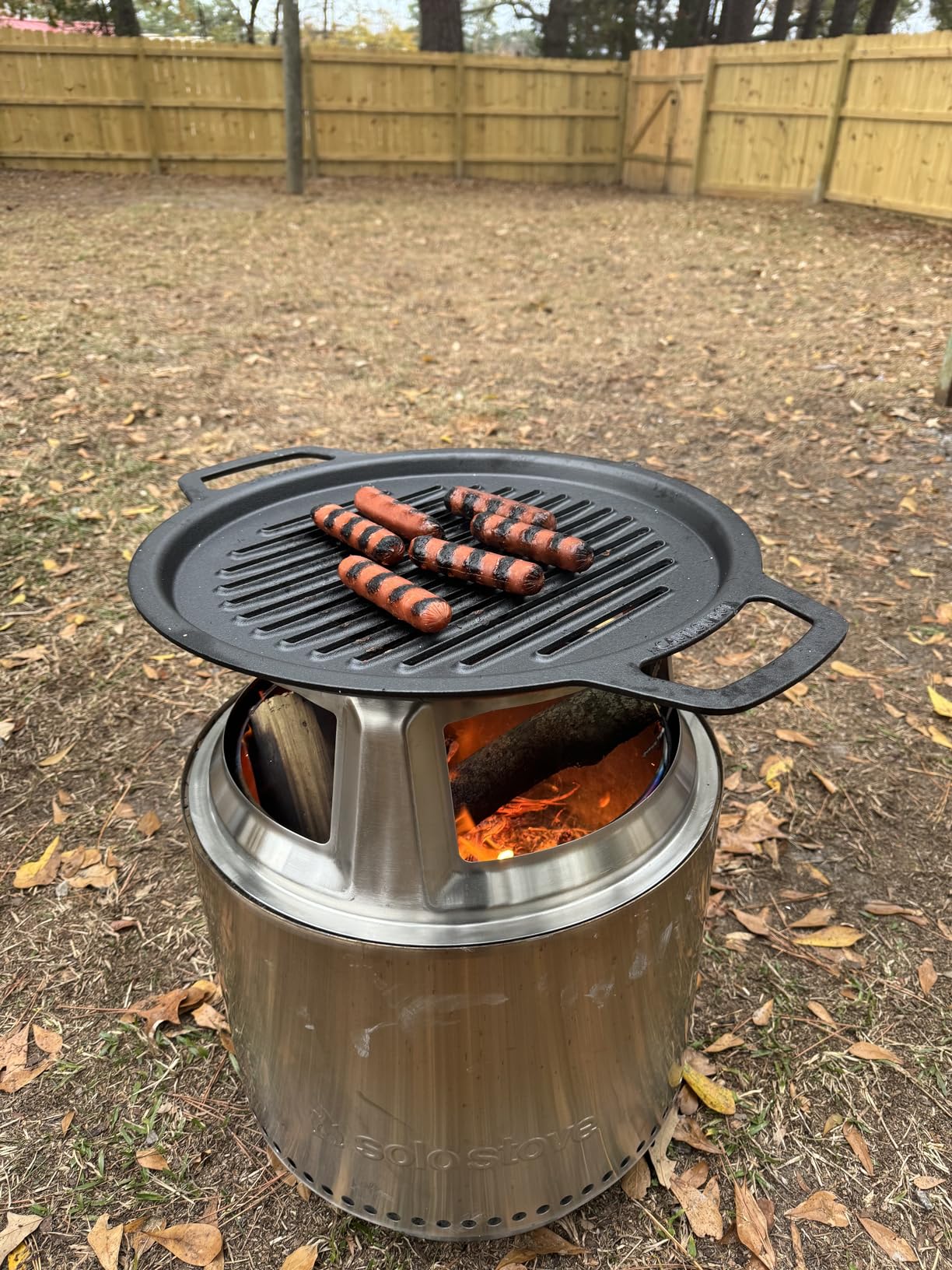 Solo Stove Bonfire Grill Top and Hub, Cast Iron Cooktop with Stainless Steel Hub for 8