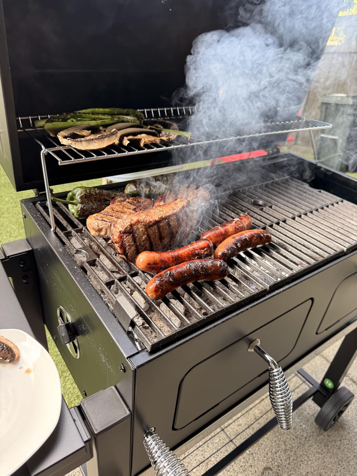 Captiva Designs Extra Large Charcoal BBQ Grill with Oversize Cooking Area(794 SQIN), Outdoor Cooking Grill with 2 Individual Lifting Charcoal Trays and 2 Foldable Side Tables customer photo 1