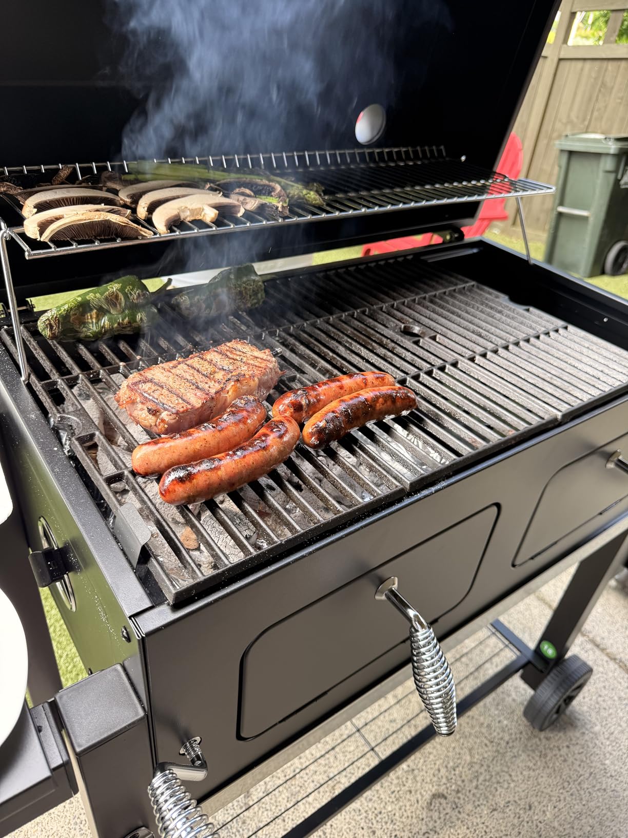 Captiva Designs Extra Large Charcoal BBQ Grill with Oversize Cooking Area(794 SQIN), Outdoor Cooking Grill with 2 Individual Lifting Charcoal Trays and 2 Foldable Side Tables customer photo 2