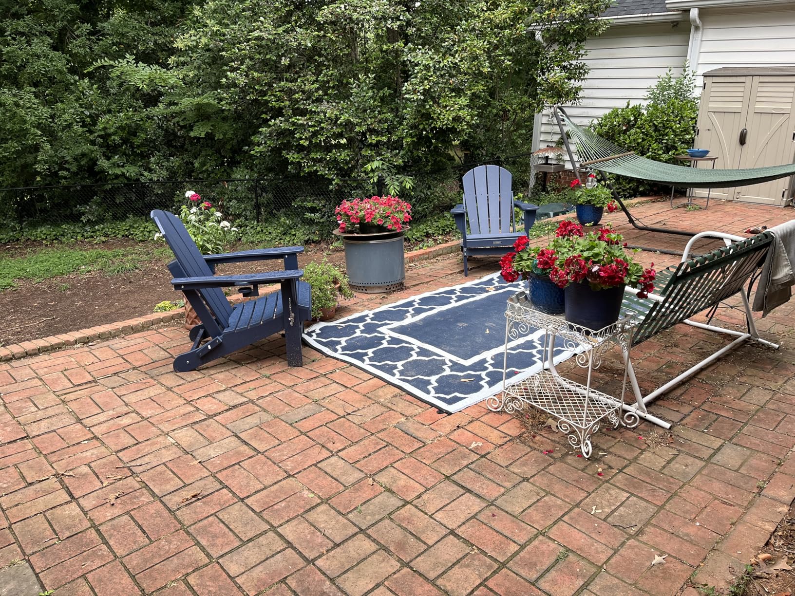 MUCHENGHY Folding Adirondack Chairs, Patio Chairs, Lawn Chairs, Outdoor Chair, Adirondack Chair Plastic, Fire Pit, Weather Resistant with Cup Holder for Deck, Backyard, Garden(Gray) customer photo 2