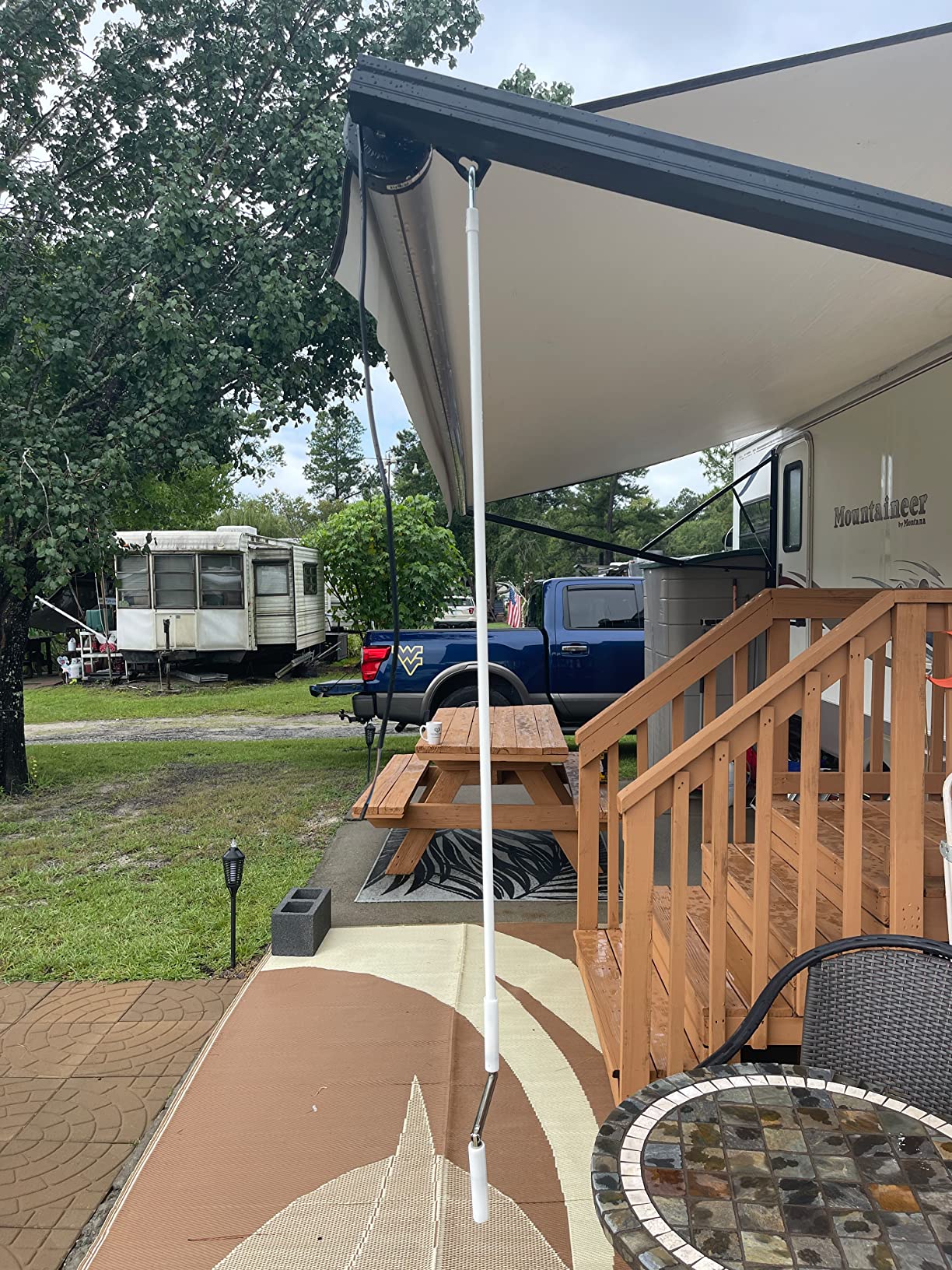 Awnlux White Motorized Modular Retractable RV Awning Full Set Assemblies for RV, 5th Wheel, Travel Trailers, Toy Haulers, and Motorhome - RV Trailer Awning for Home or Camper - 18x8 Ft - Black Fade customer photo 2