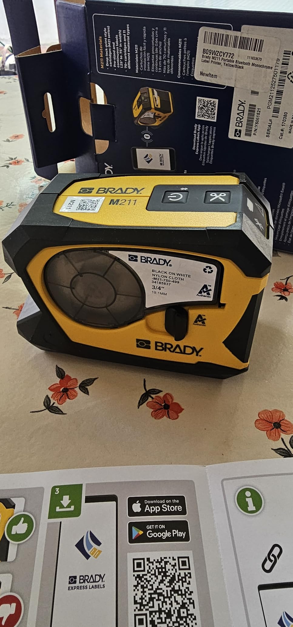 Brady M211 Portable Bluetooth Monochrome Label Printer, Yellow/Black customer photo 1