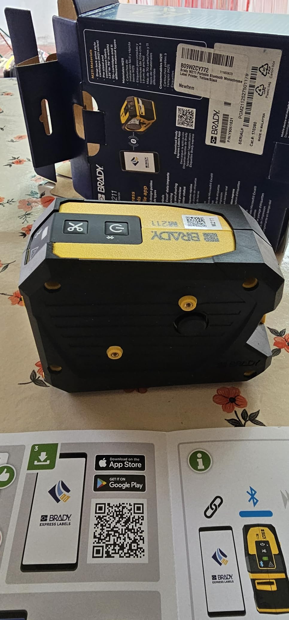 Brady M211 Portable Bluetooth Monochrome Label Printer, Yellow/Black customer photo 2