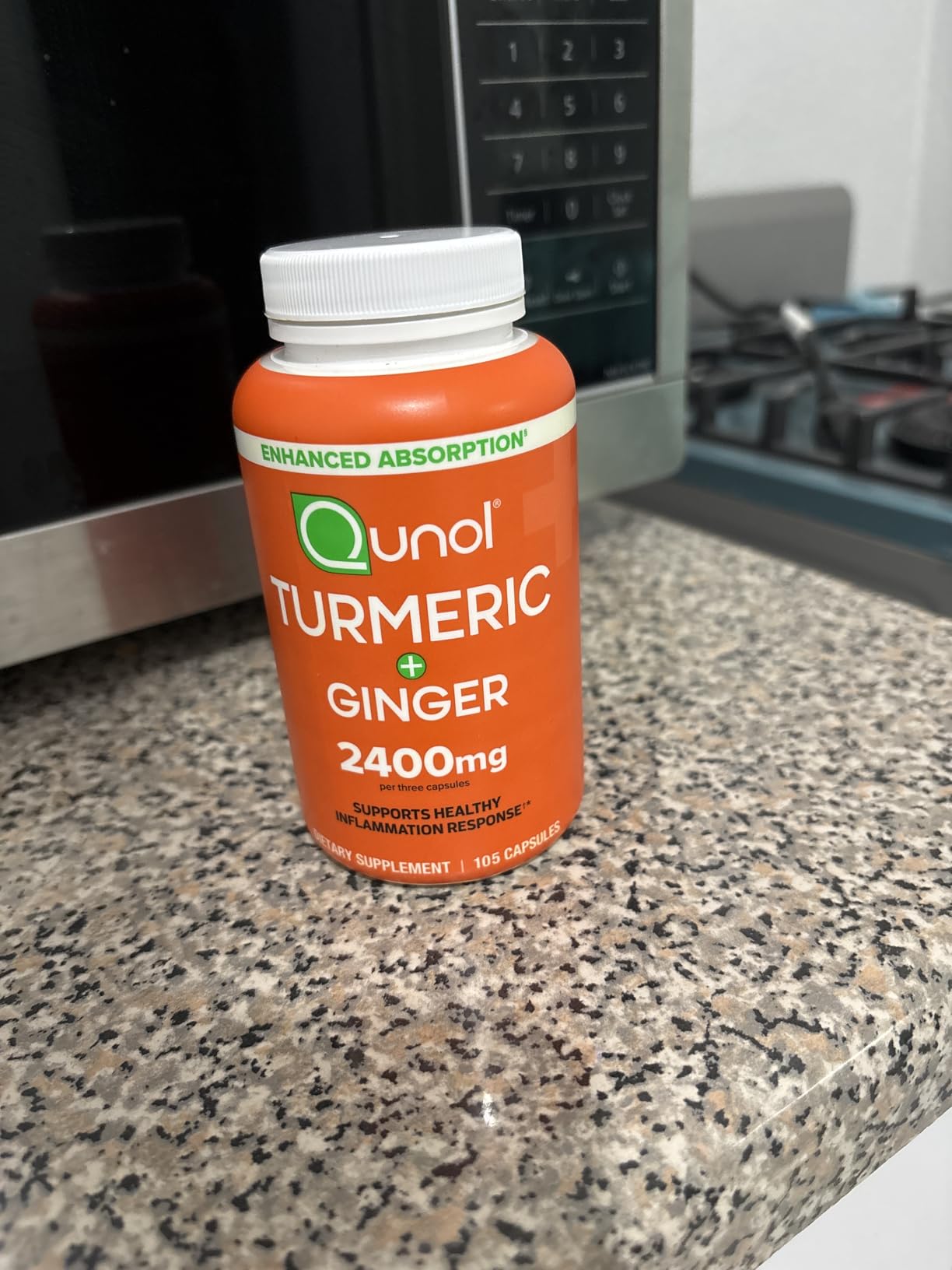 Qunol Turmeric Curcumin with Black Pepper & Ginger, 2400mg Turmeric Extract with 95% Curcuminoids, Extra Strength Supplement, Enhanced Absorption, Joint Support, 105 Count customer photo 1