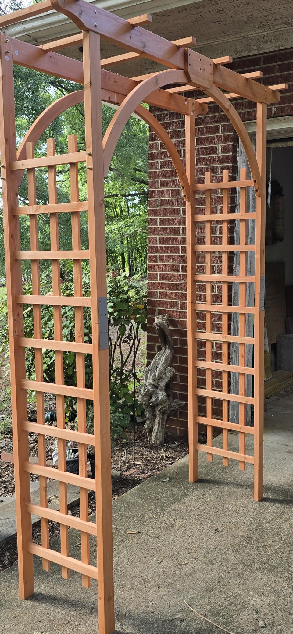 Yaheetech 85in Wooden Garden Trellis Horticulture Garden Arch Arbor for Climbing Planting Plant Stand in Garden Yard Outdoor, Brown customer photo 1