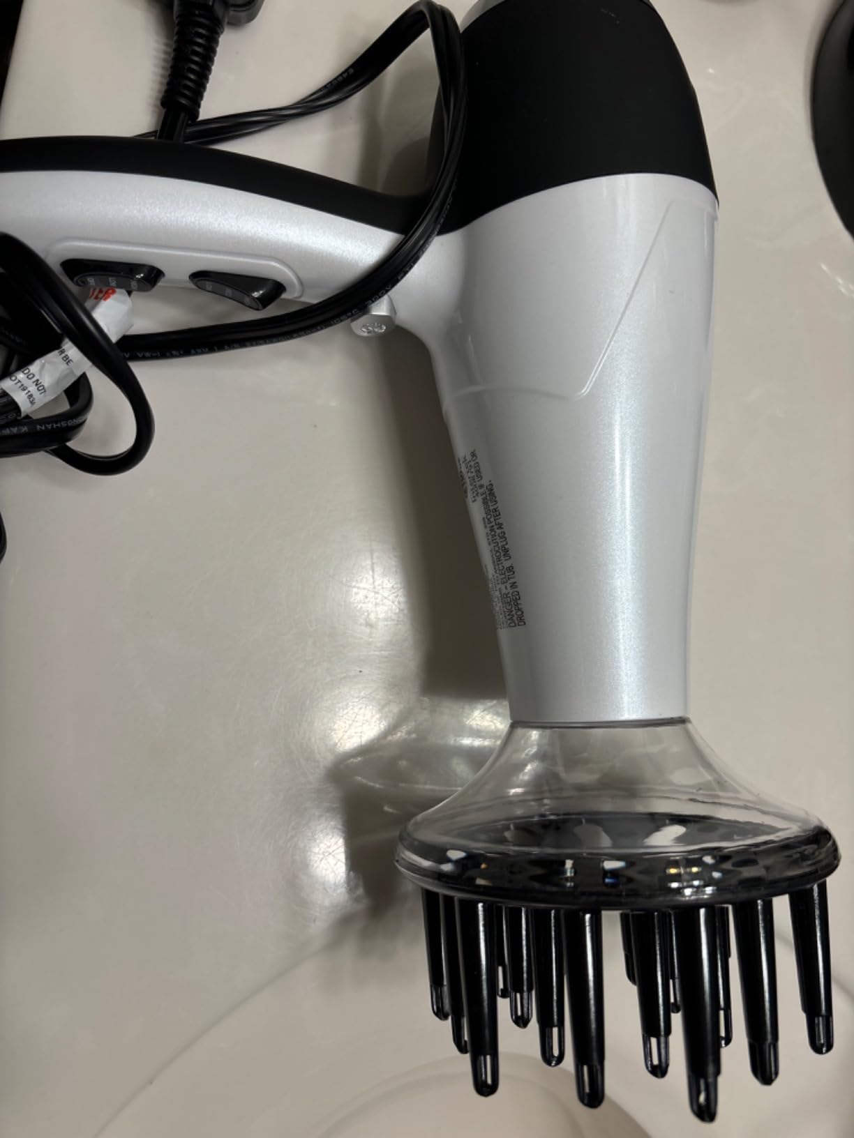 Revlon Volume Booster, Hair Dryer with Curl Enhancing Diffuser | Increase Volume, Decrease Frizz and Damage, Fast Drying, 1875 Watts (White) customer photo 1