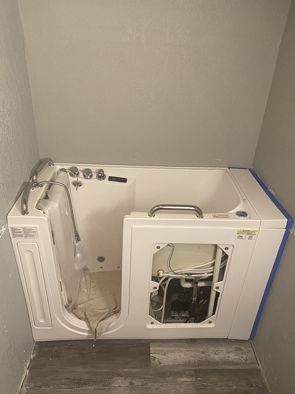 Walk-In Bathtub 27 x 53 in Dual Therapy Acrylic Tub with 10 Whirlpool Jets, 18 Air Jets, Inline Heater, Quick Fill Faucet, Handheld Shower, Aromatherapy, Chromatherapy, Left Drain | 2753FLWL customer photo 1
