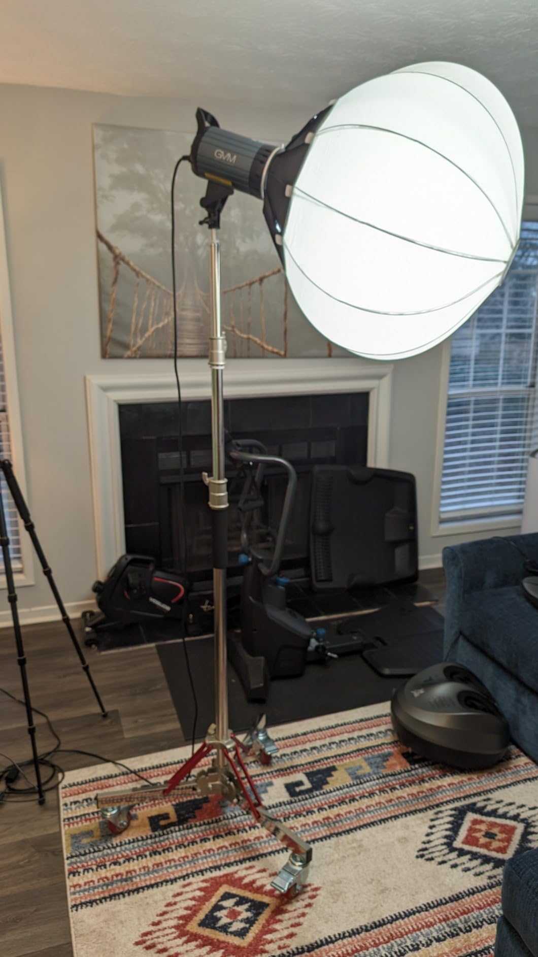 Stainless Steel Heavy Duty C-Stand with Boom Arm, 10.8ft/330cm Adjustable Photography Stand with 4.2ft/128cm Holding Arm, 2 Grip Head, Sandbag, Storage Bag for Studio Monolight, Softbox, Reflector customer photo 2