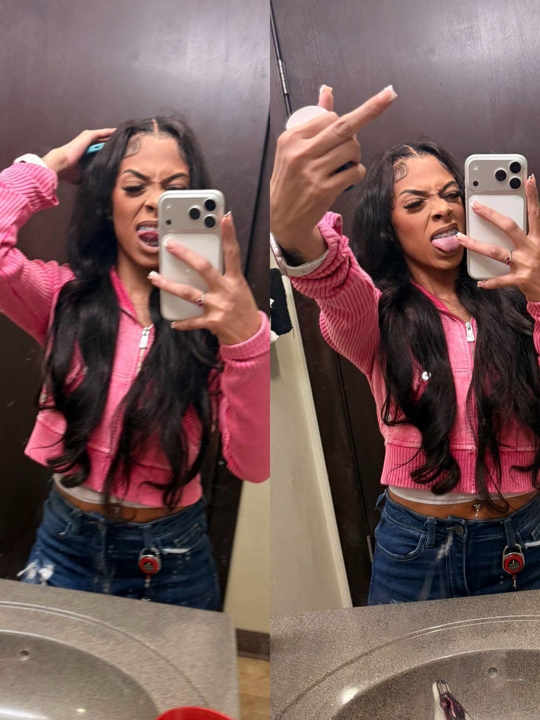 Hermosa 13x4 Brown Lace Front Wigs Human Hair 180 Density Hd Straight Lace Frontal Human Hair Wigs Pre Plucked Hairline 4# Brown Wig 24 Inch customer photo 1