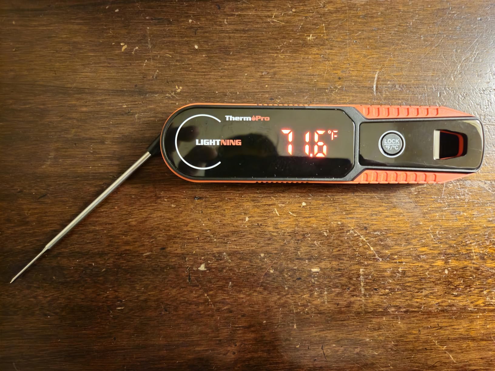 TempPro Lightning 1 Sec Instant Read Meat Thermometer, Kitchen Food Thermometer with 180 Degree Rotating Display, IP67 Waterproof Cooking Thermometers for Deep Fry Smoker Grill BBQ(Previously ThermoPro) customer photo 2