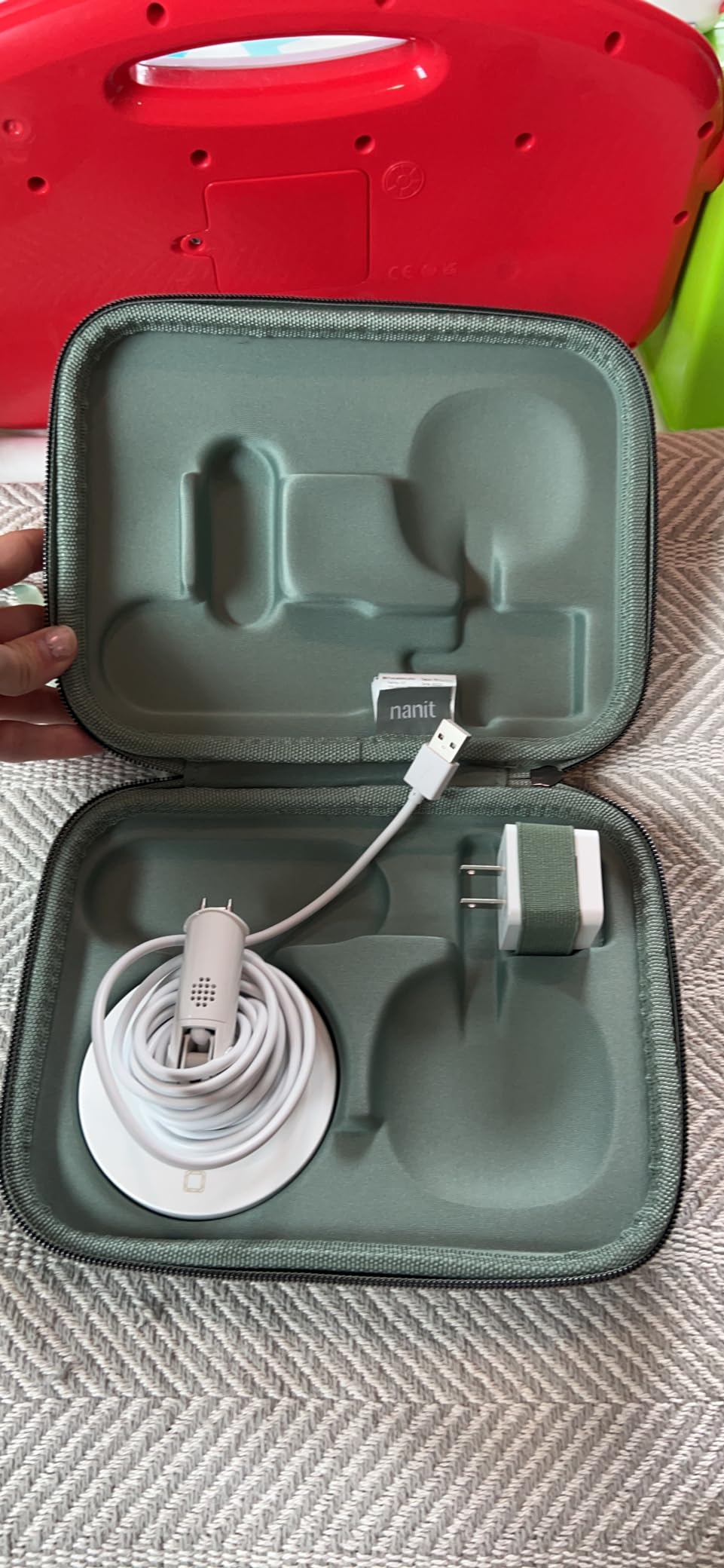 Nanit Travel Case - Protective Hard Shell Carrying Case for Pro Baby Monitor and Multi-Stand Travel Accessory, Green customer photo 2