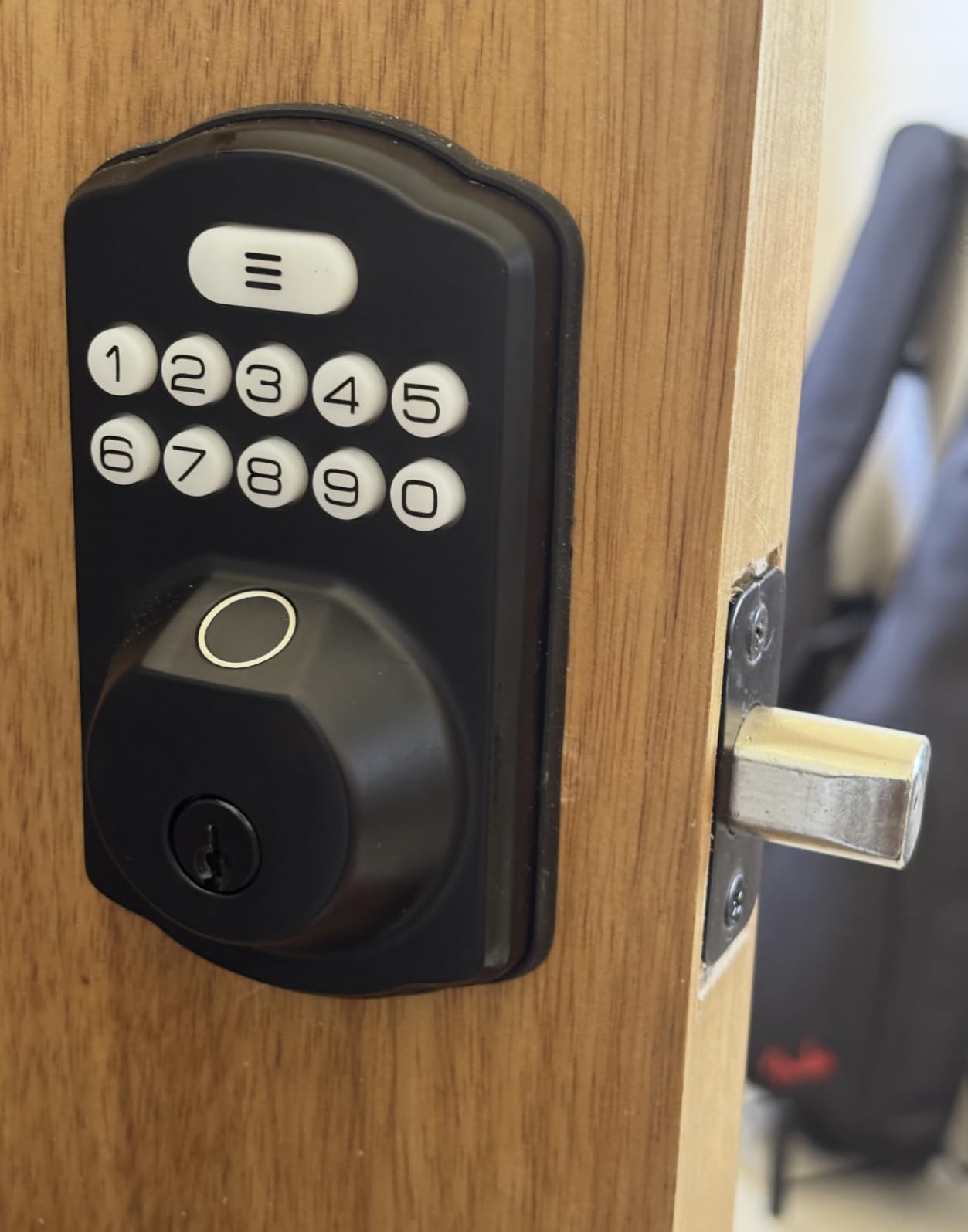 Veise KS02A Fingerprint Keyless Entry Door Lock, Auto Lock, Electronic Keypad Deadbolt for Front Door, Biometric, Anti-Peeping Password, Easy Install, Matte Black customer photo 1