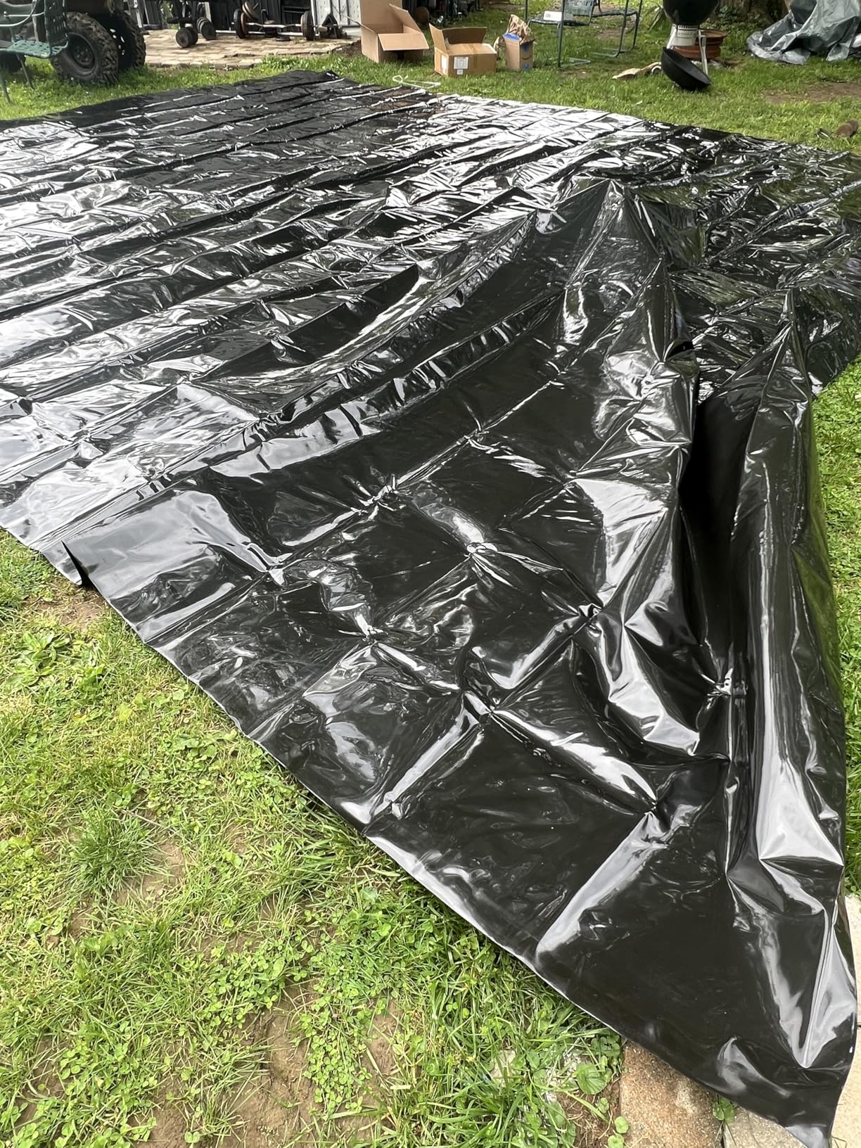 Adroiteet 10 x 15 FT Pond Liner, 20 Mil Fish Pond HDPE Liner, Pond Liners for Outdoor Ponds, Koi Ponds, Garden Fountain, Waterfall customer photo 2