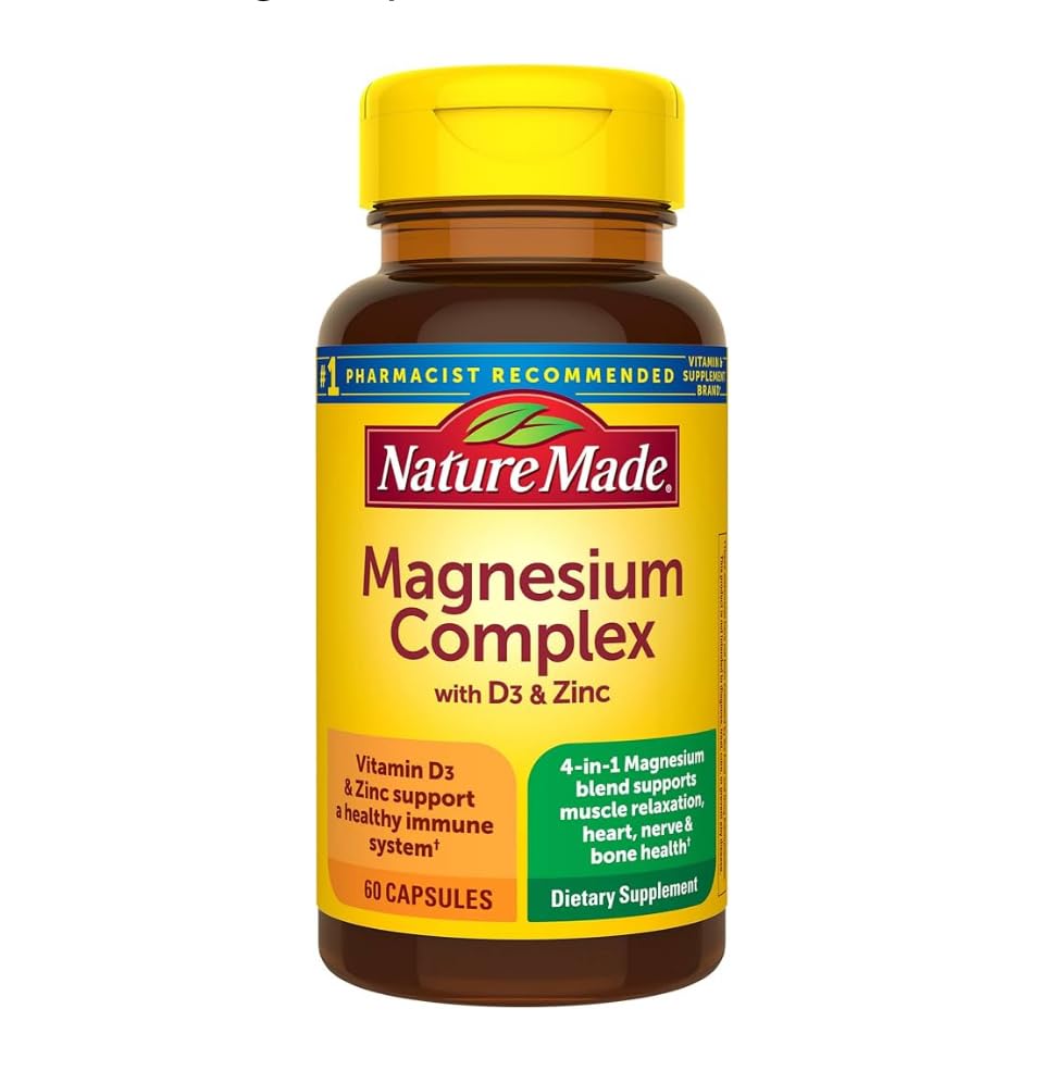 Nature Made Magnesium Complex Supplement with Vitamin D & Zinc for Immune Support, Magnesium Glycinate, Malate, Citrate & Oxide for Muscle, Nerve, Heart & Bone Support, 60 Capsules, 30 Day Supply customer photo 2