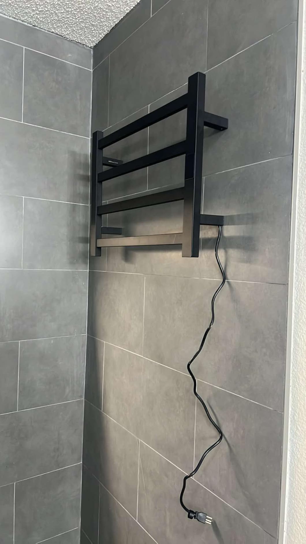 Electric Towel Warmer | Super Thin | with Timer & Temperature Multi-Level Adjustments | Hardwired & Plug-in | 4 Bar | Brushed Finish customer photo 2