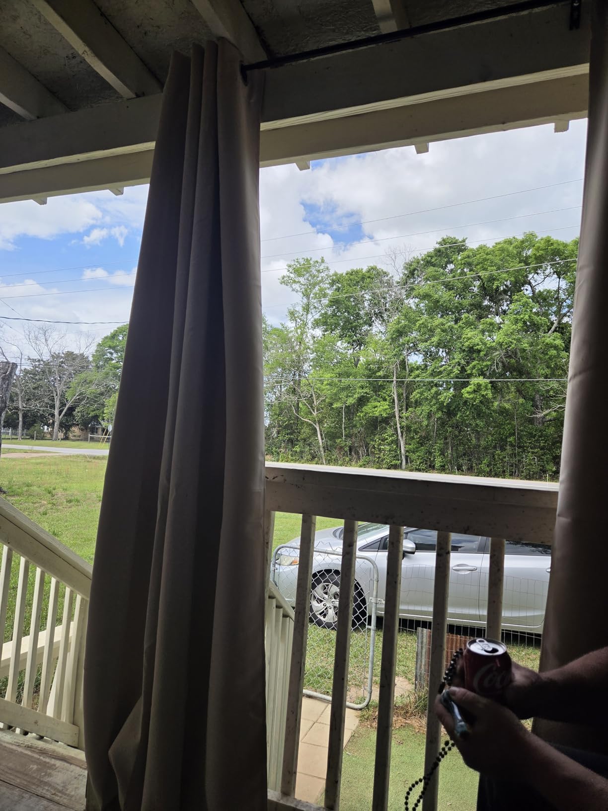 NICETOWN Gazebo Curtains for Patio Waterproof Extra Wide 2 Panels, Blackout Weatherproof Thermal Insulated Rustproof Top & Bottom Grommet Outdoor Windproof Drapes for Pergola, Grey, W84 x L84 customer photo 2